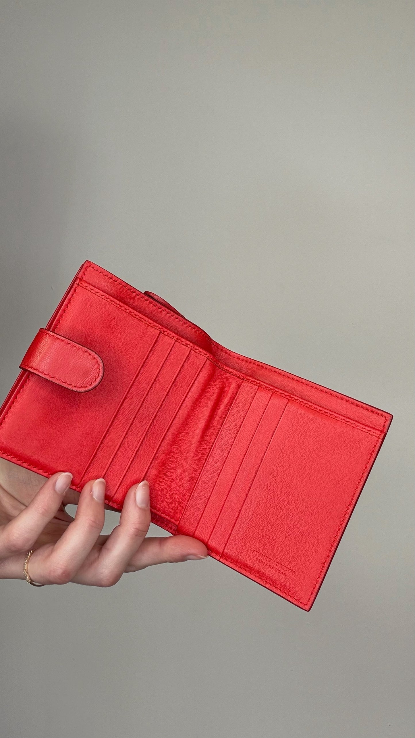Bottega Veneta Red Intrecciato Wallet
