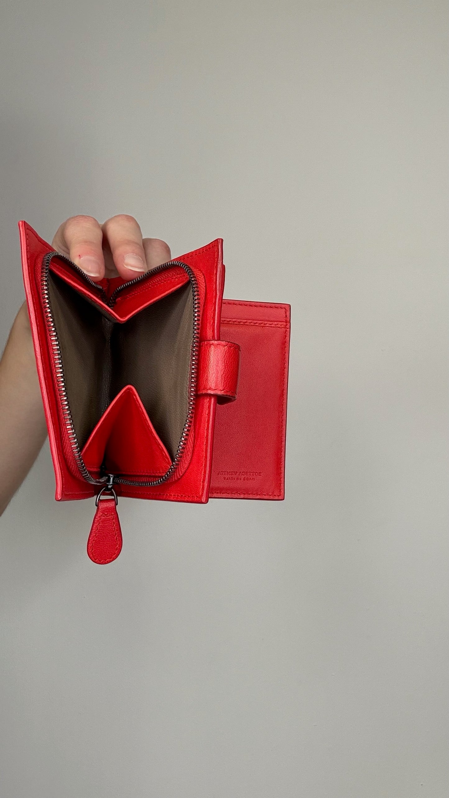 Bottega Veneta Red Intrecciato Wallet