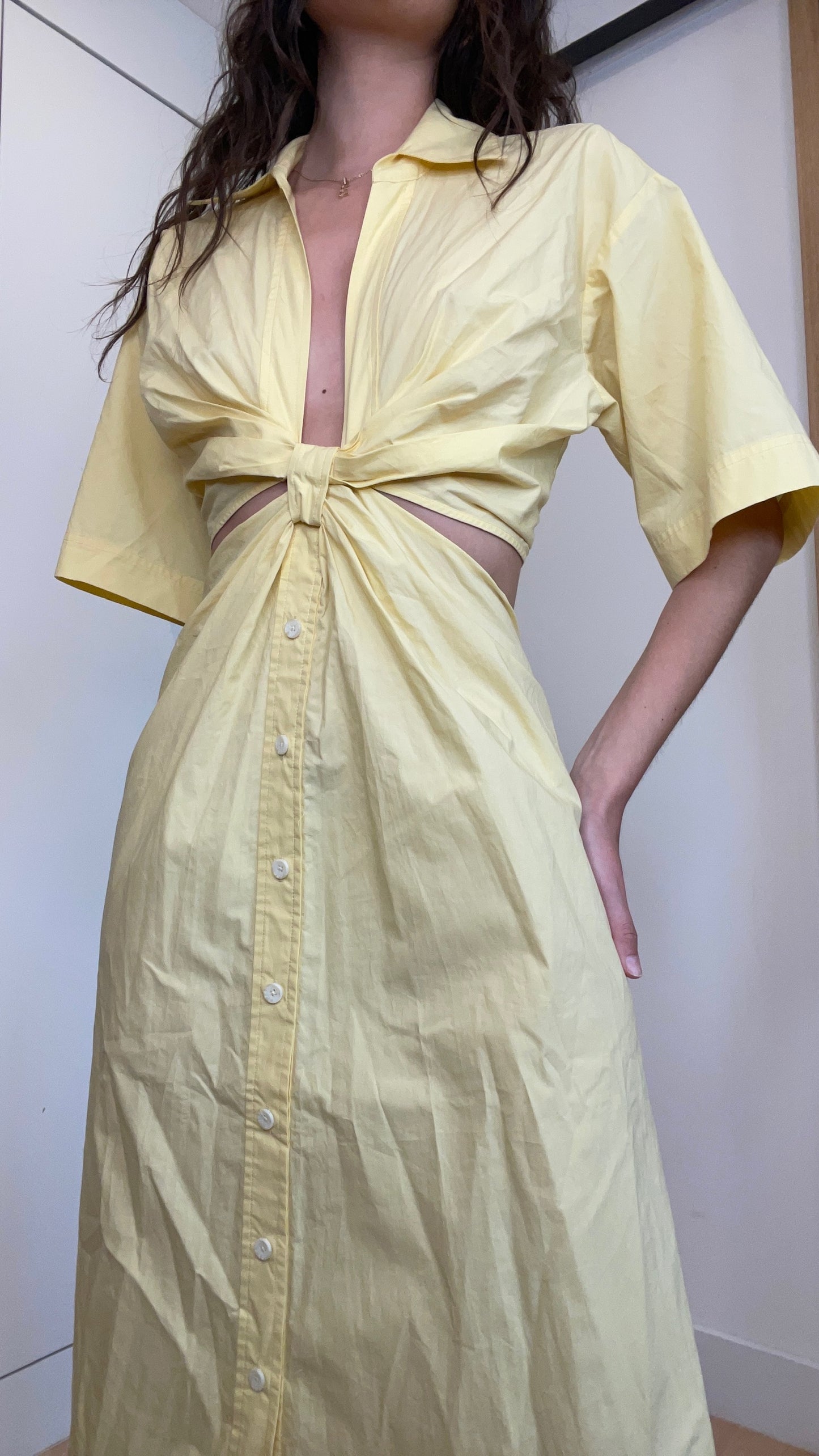 Yellow Cutout Long Dress NWT - XL