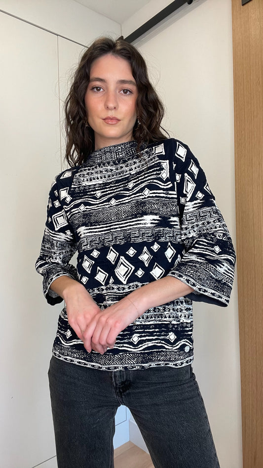 Navy & White Logo Top - S