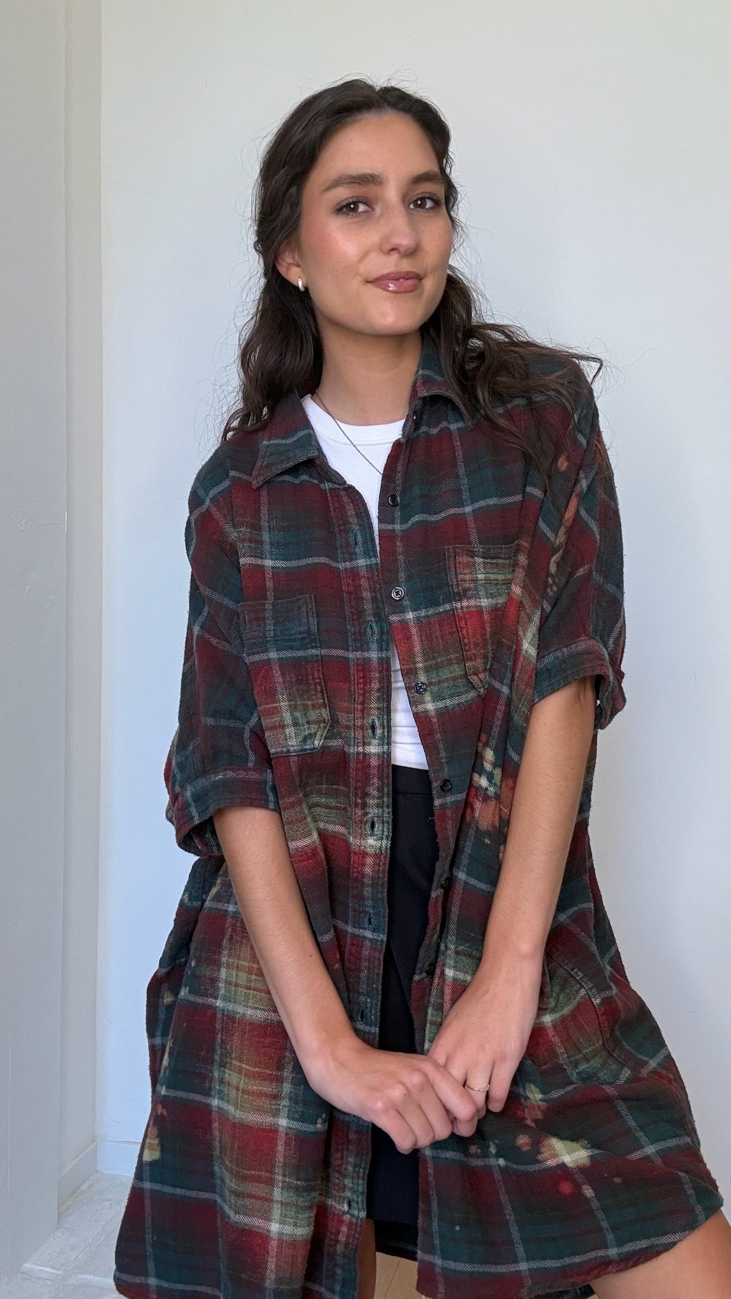 Distressed Flannel Shirt - XL
