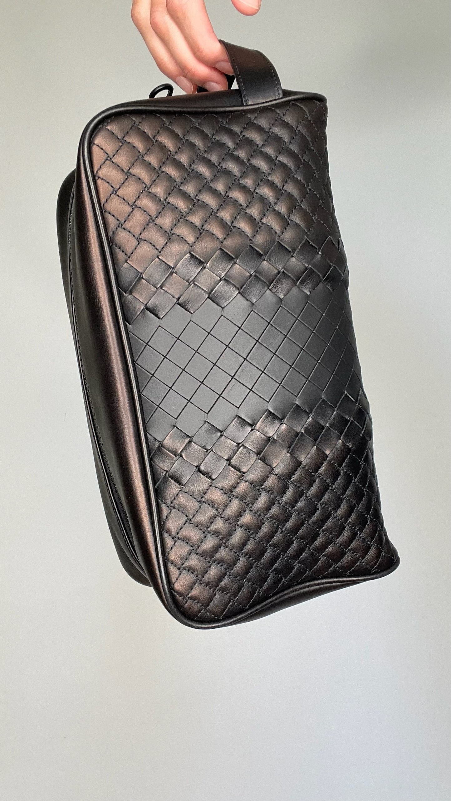 Black Intrecciato Cosmetic Bag