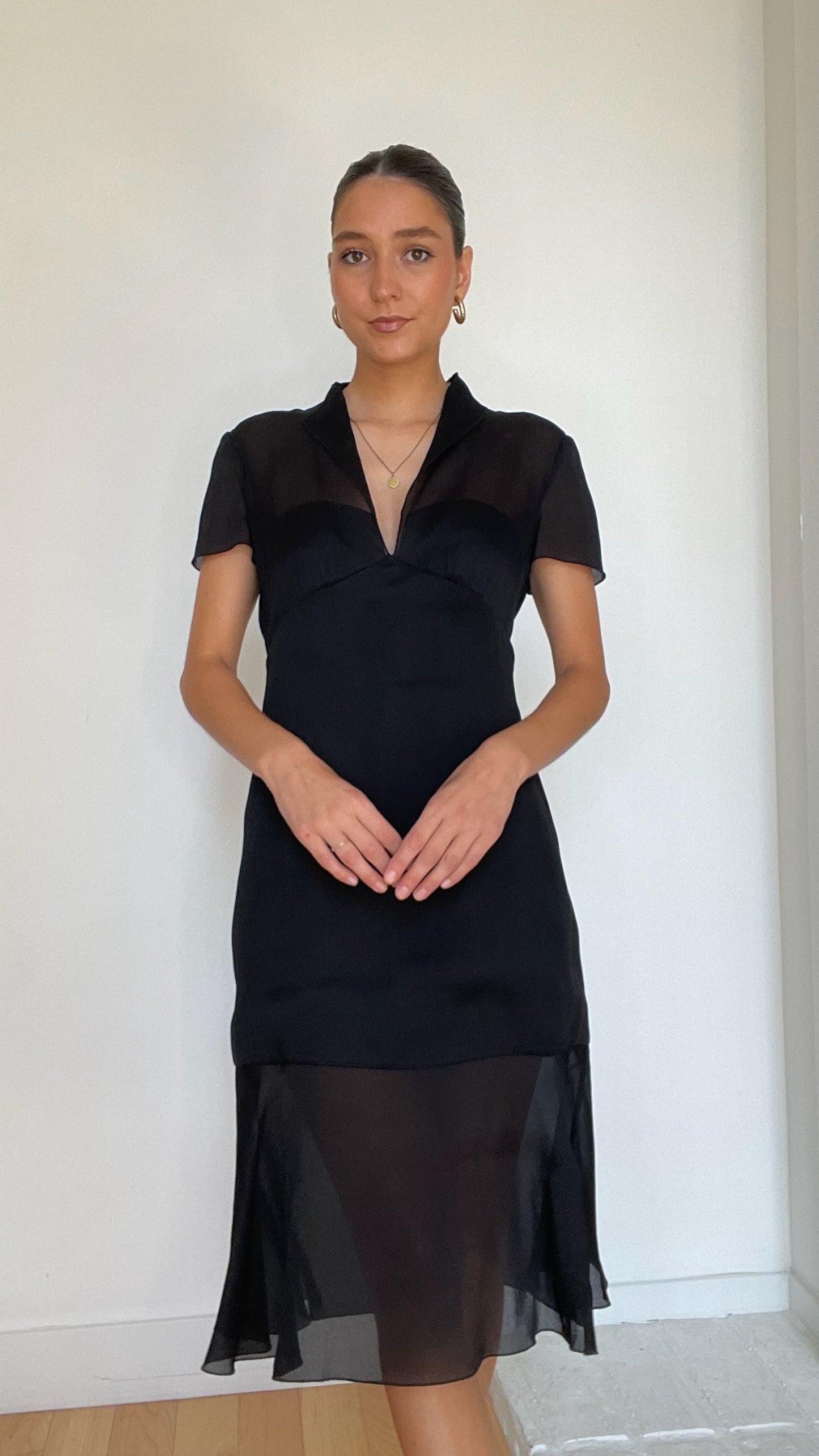 Vintage Runway Black Dress - XS