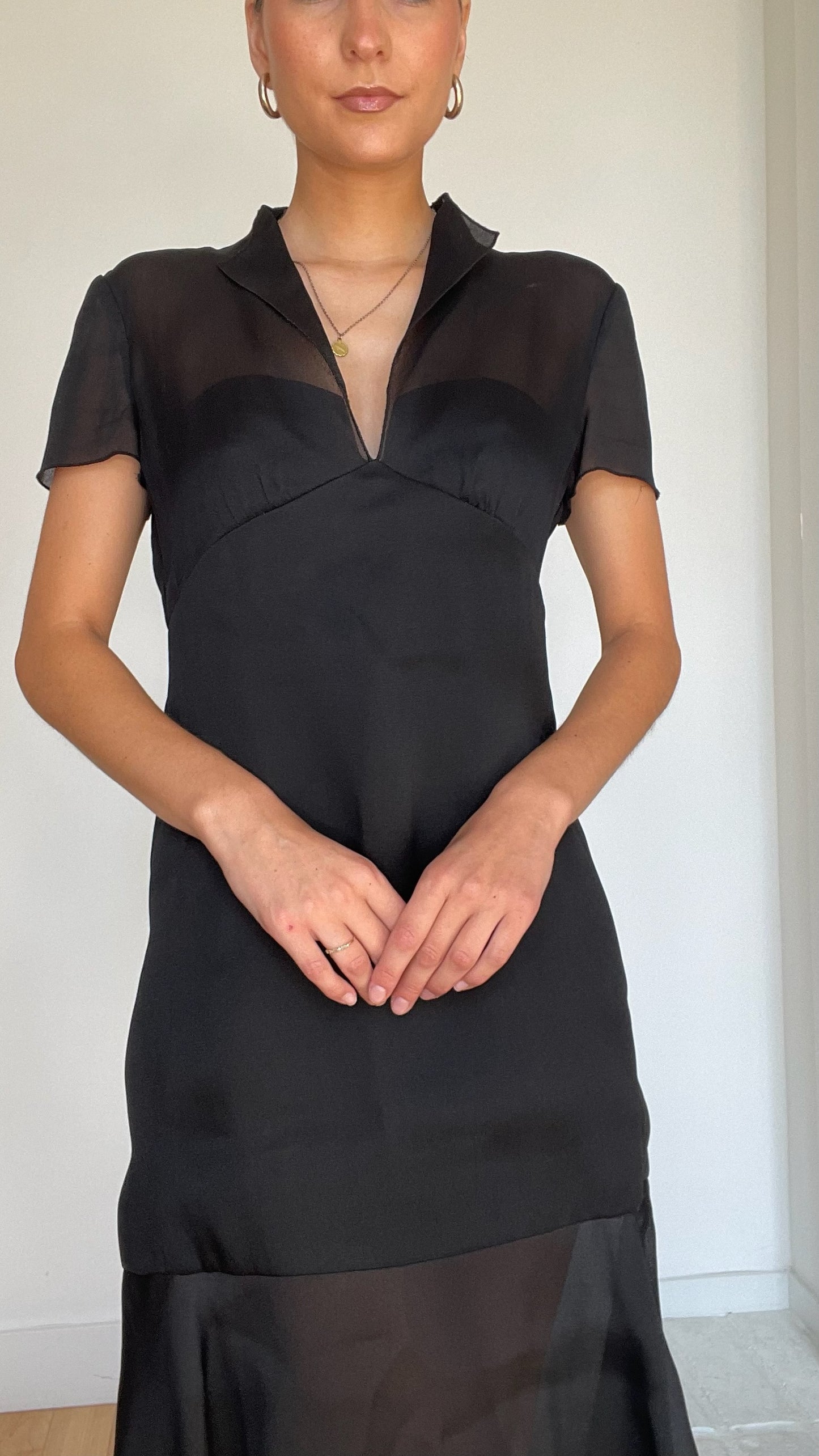 Vintage Runway Black Dress - XS