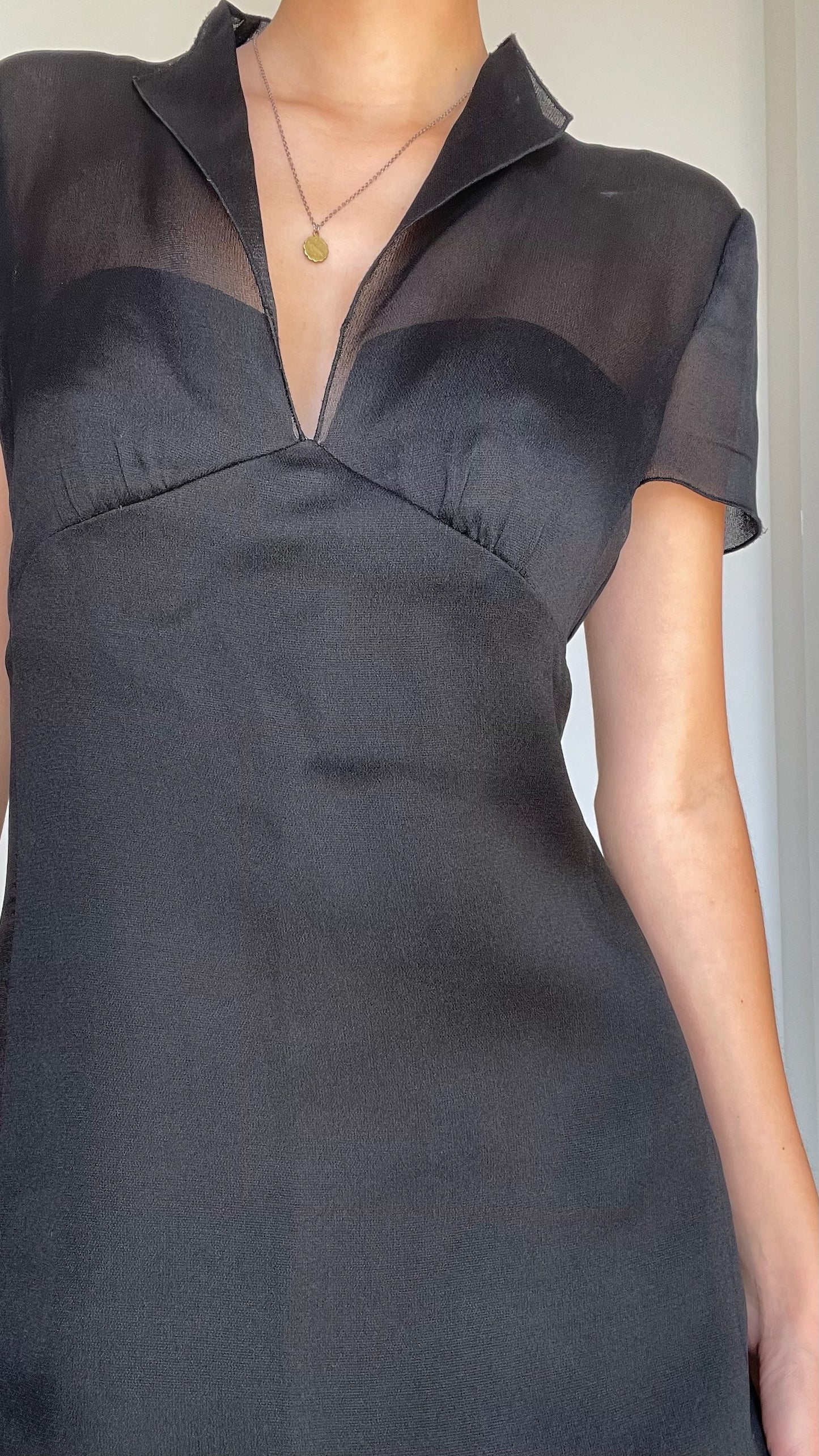 Vintage Runway Black Dress - XS