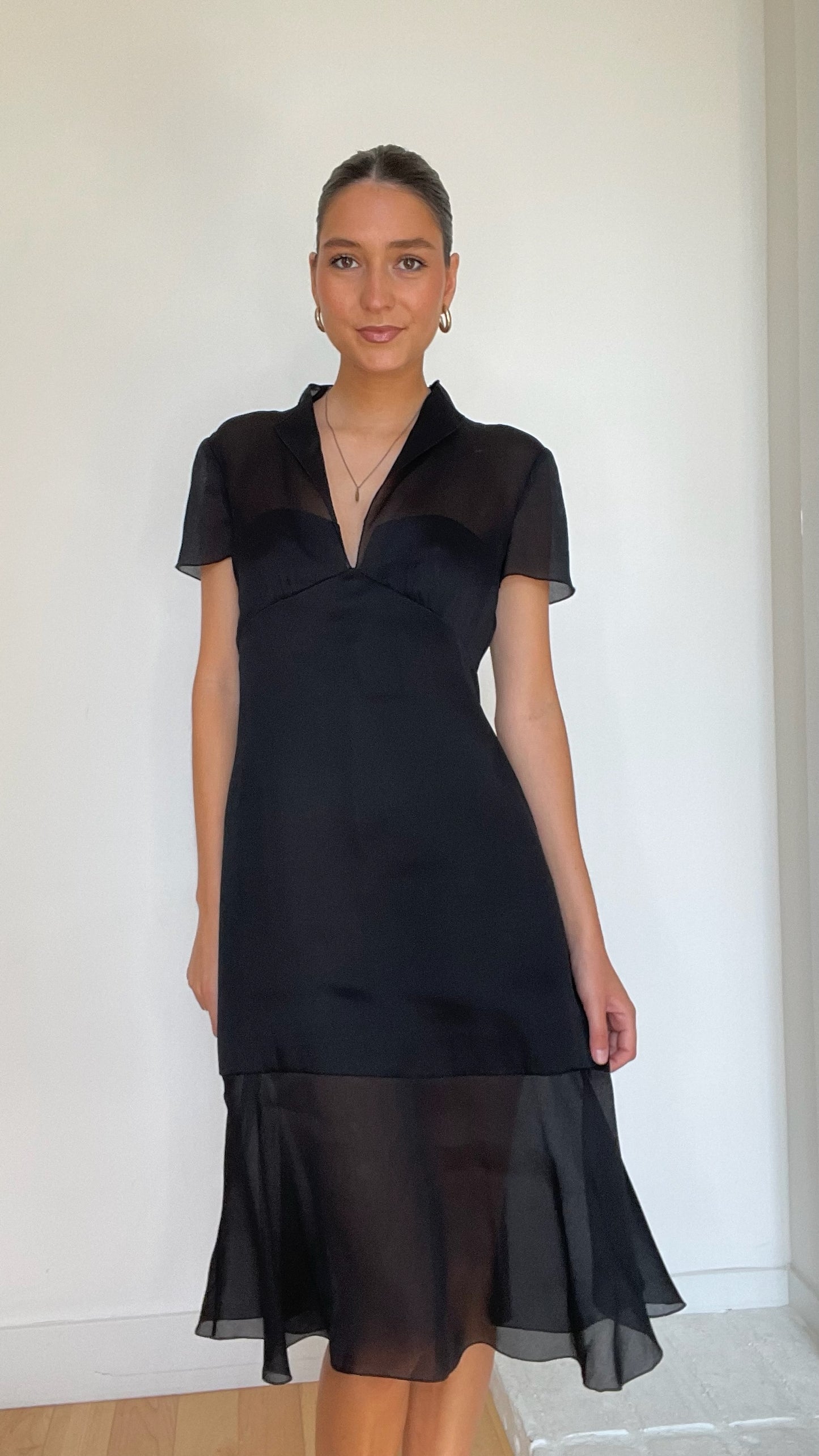Vintage Runway Black Dress - XS