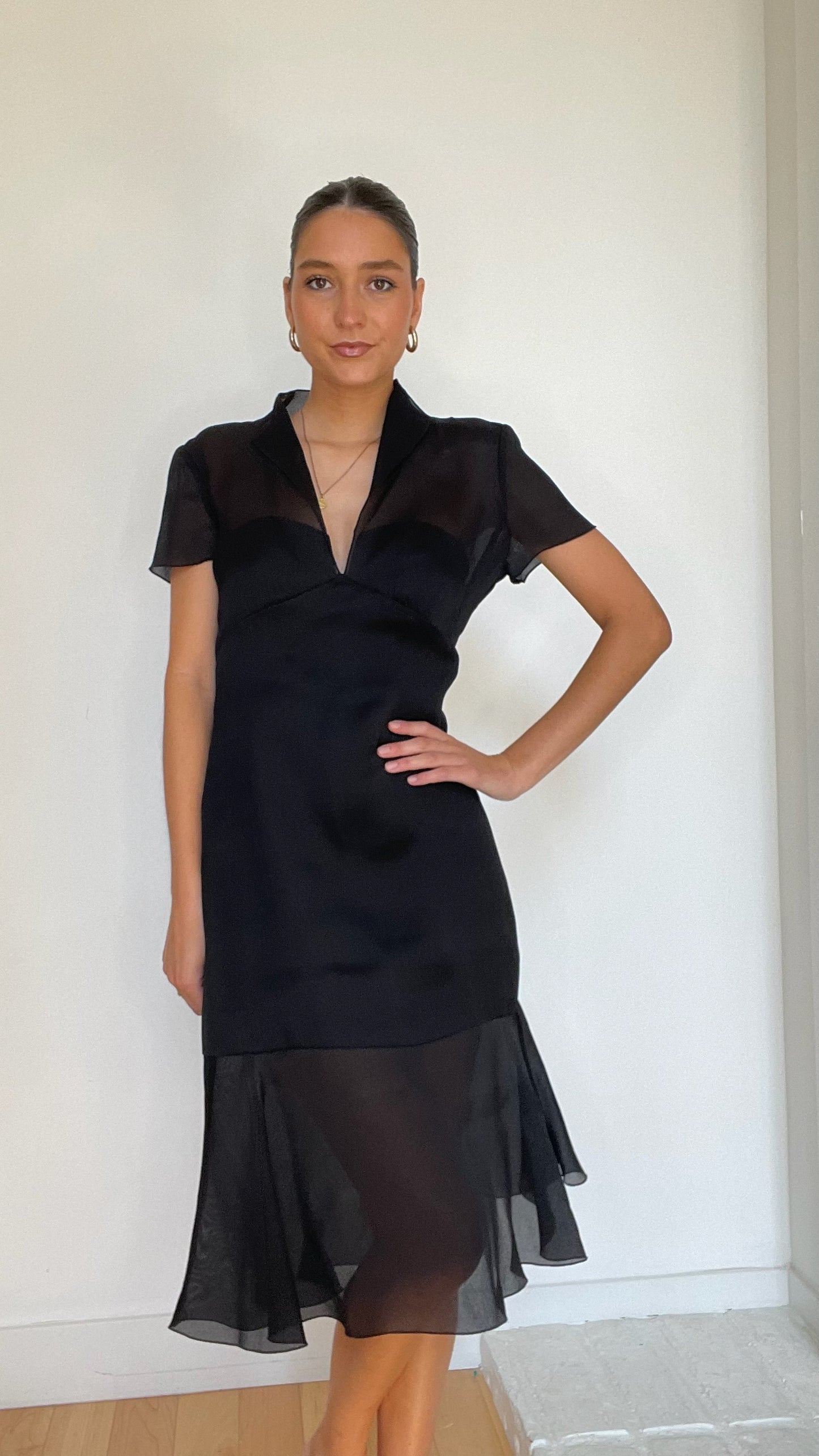 Vintage Runway Black Dress - XS