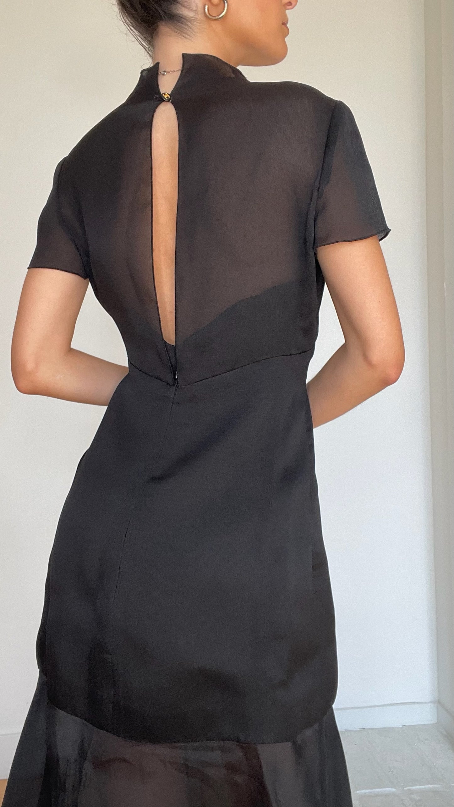 Vintage Runway Black Dress - XS