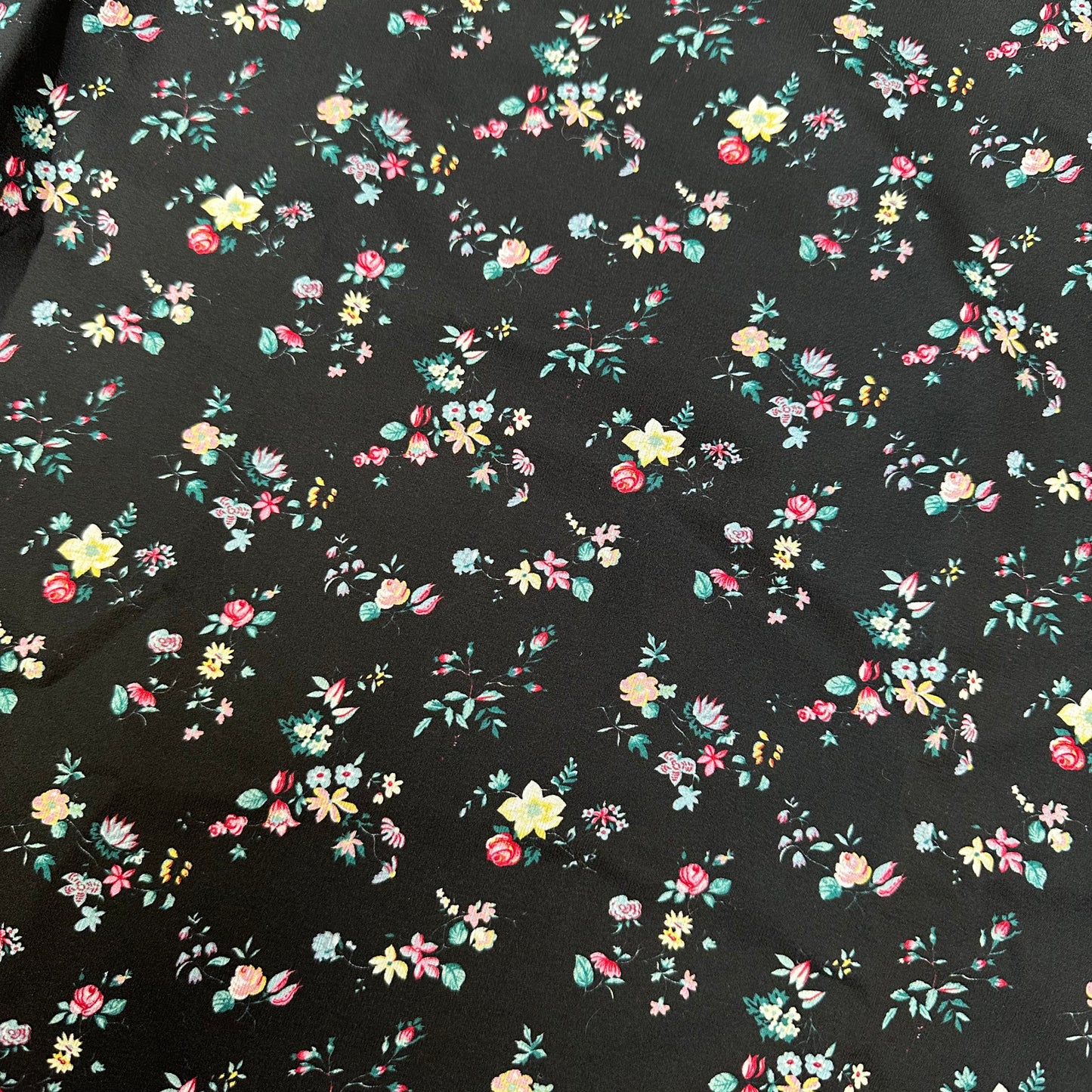 Floral Black Dress - S