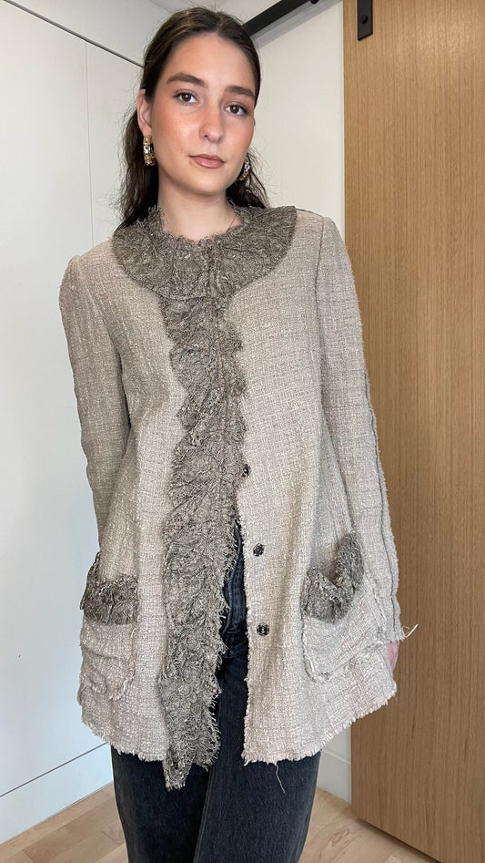 Blush Laced Blazer - L