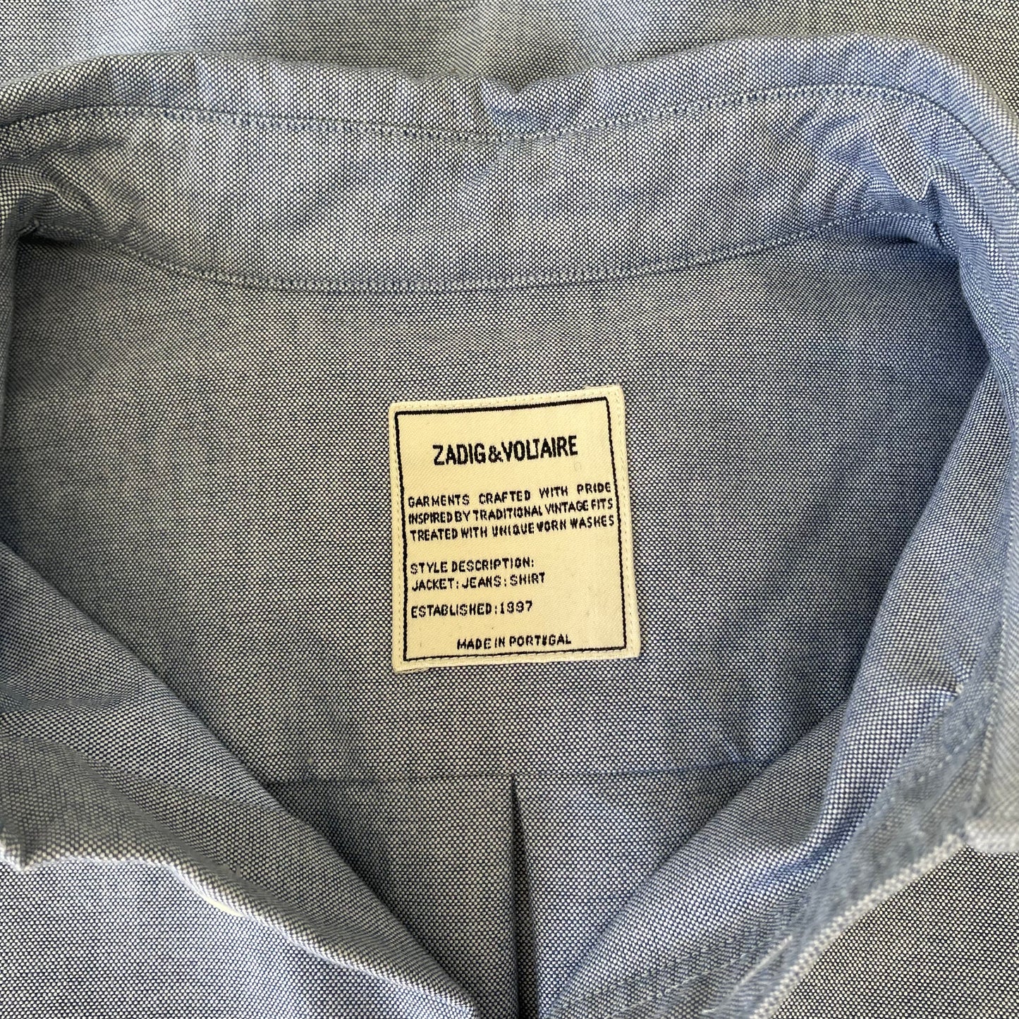 Embroidered Blue Collar Shirt - S/M