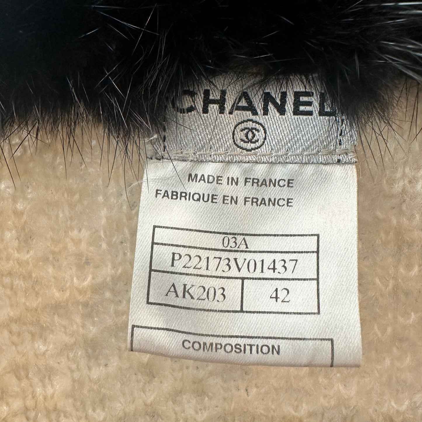 Black & White Cardigan w/Fur - M