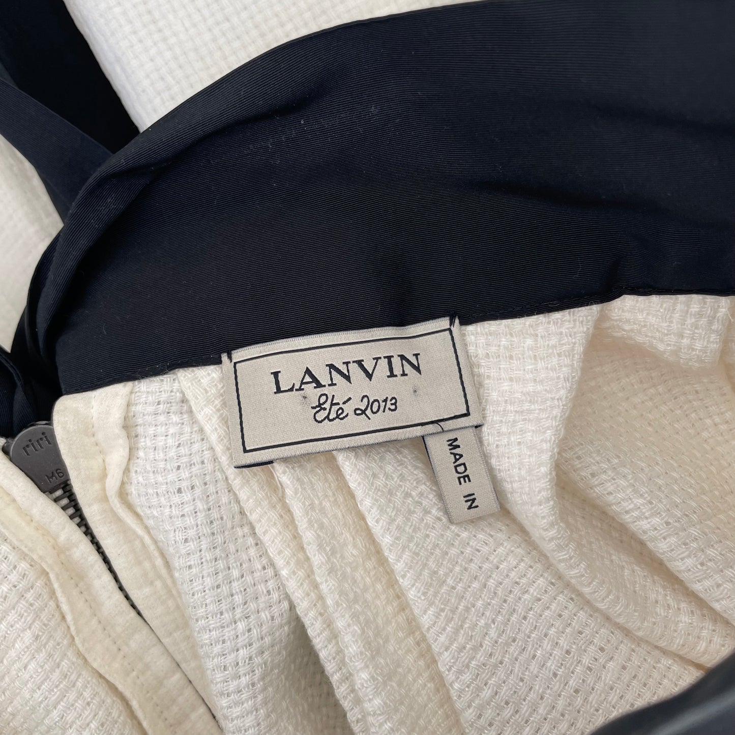 Cream and Black Bow Tie Skirt - S