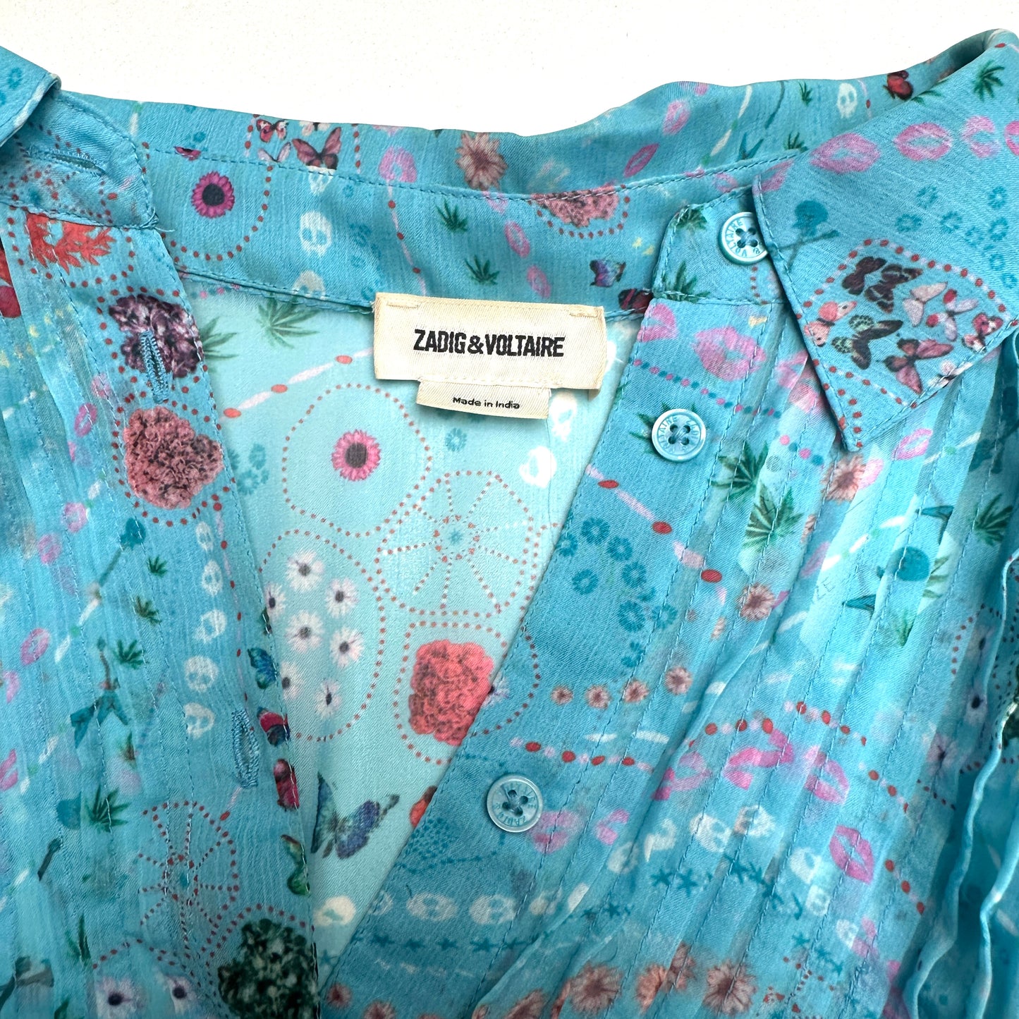 Turquoise Print Maxi Dress - XS to M