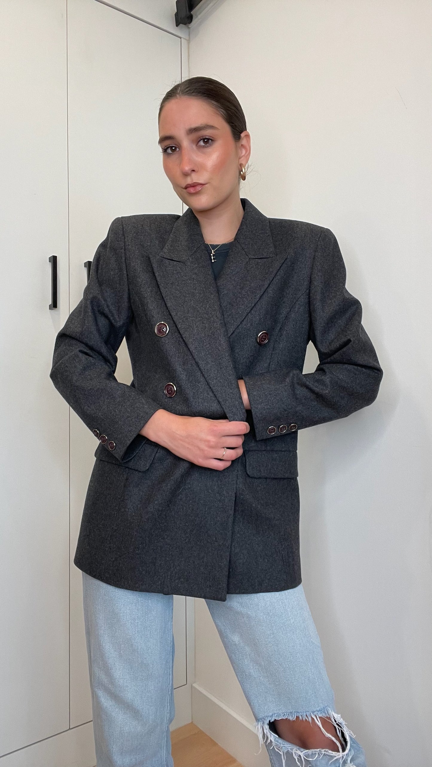 Grey Vintage Blazer - M