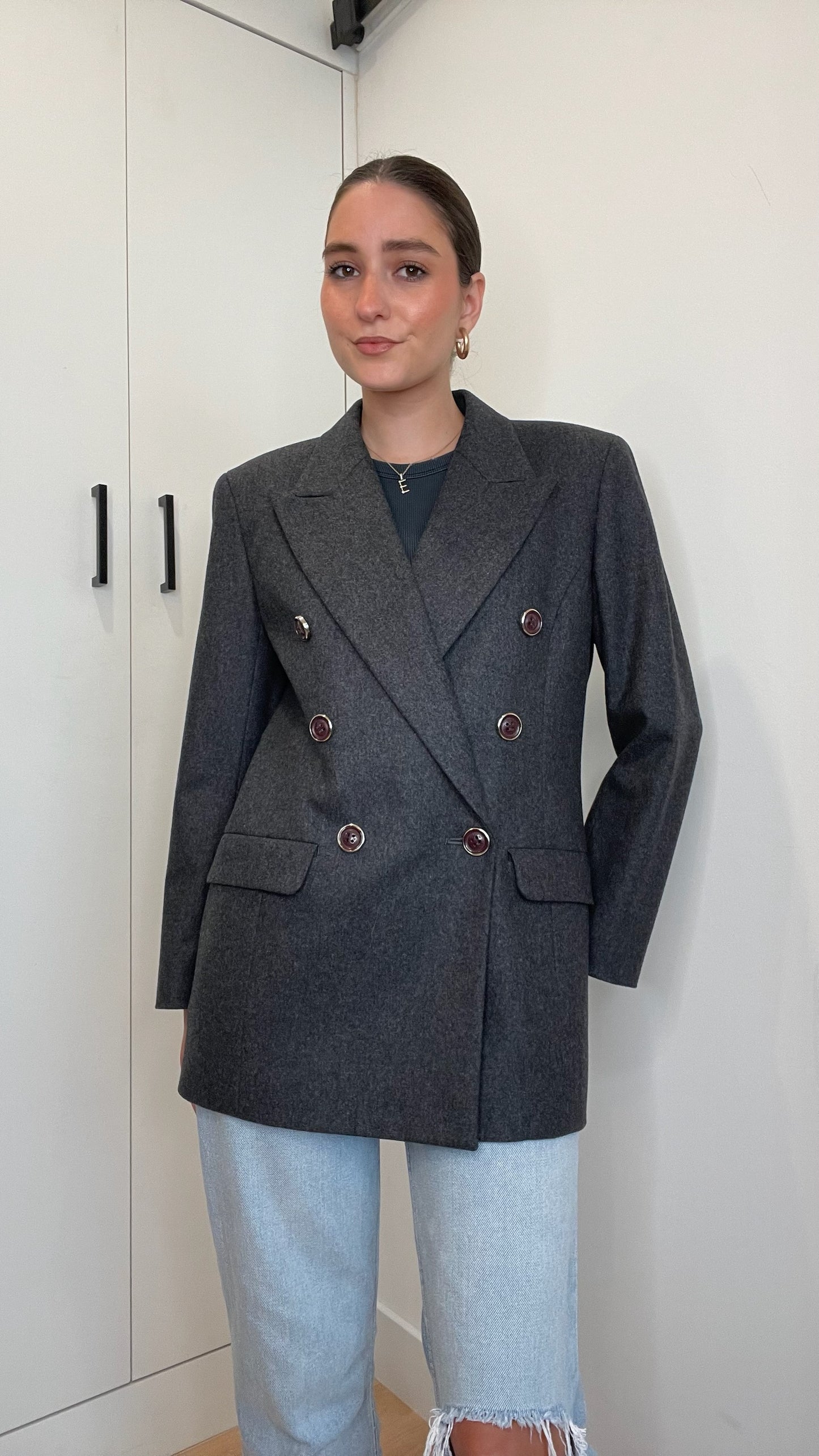 Grey Vintage Blazer - M