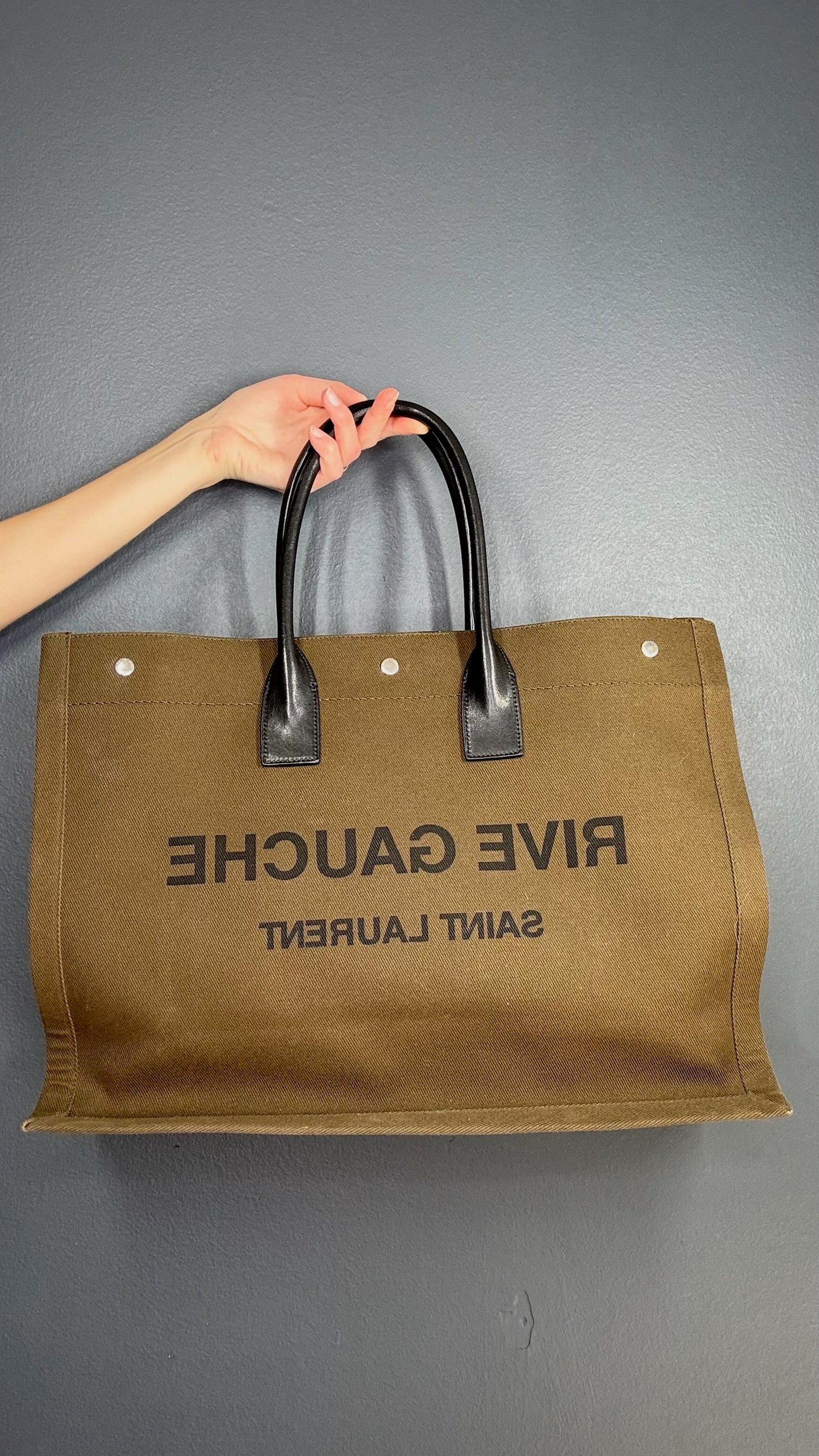 Saint Laurent Brown and Black Travel Tote