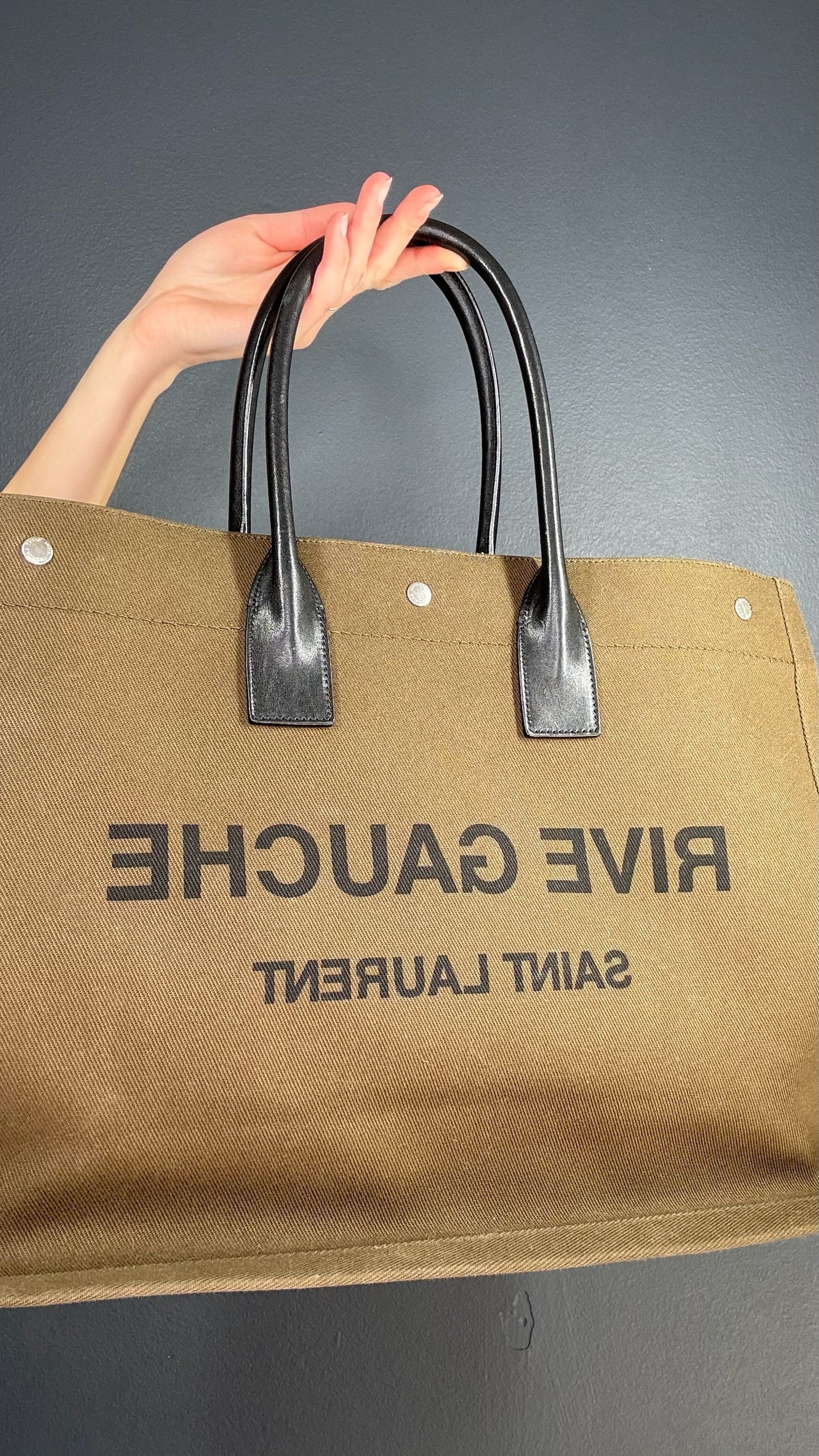 Saint Laurent Brown and Black Travel Tote