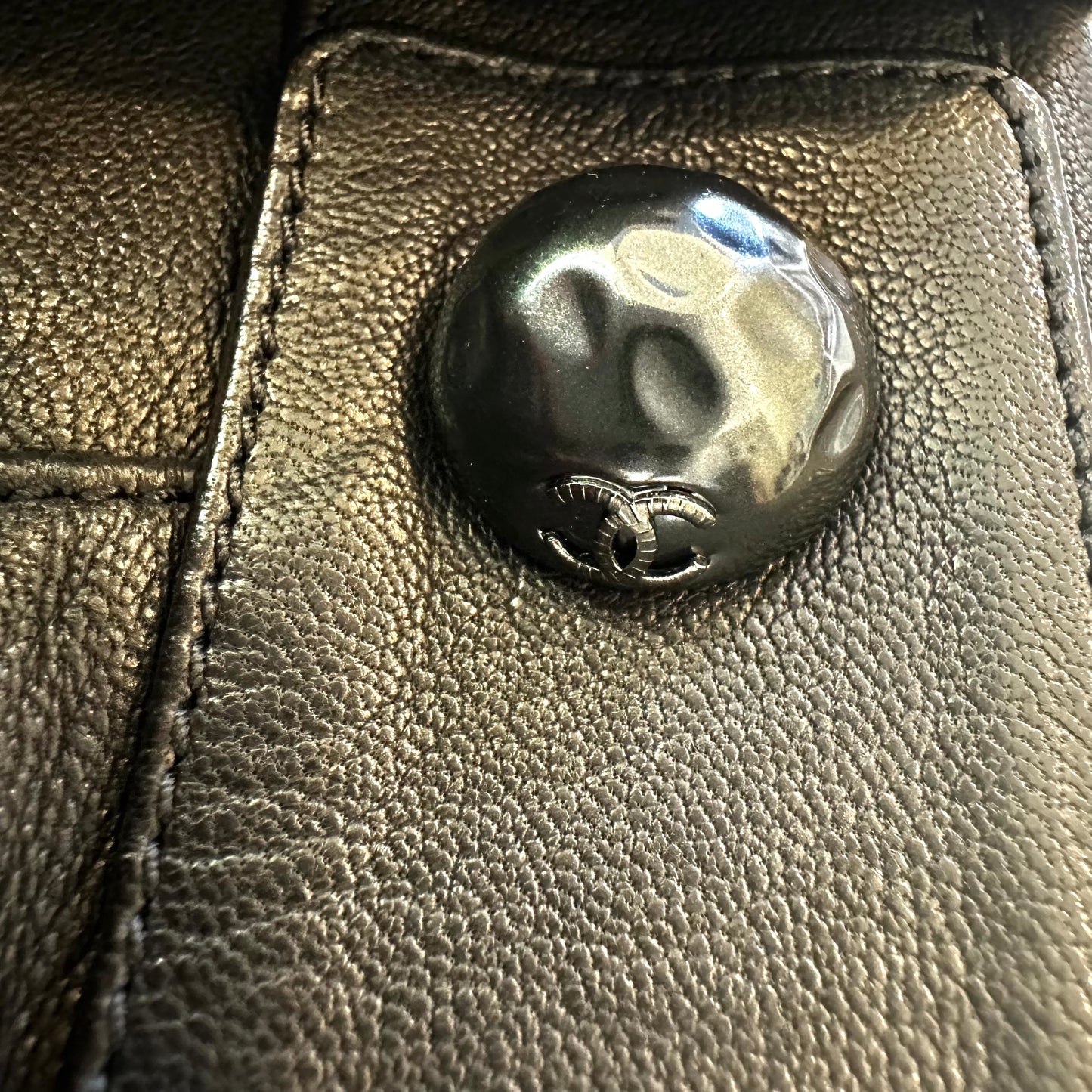 Vintage Black Leather Top - S