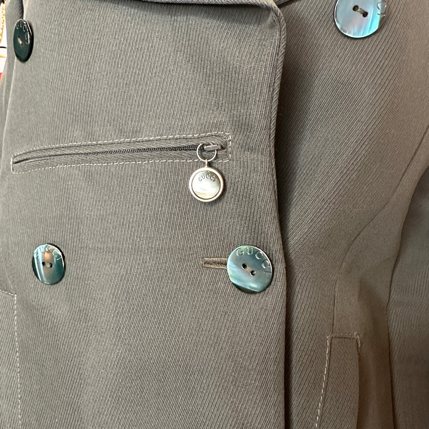 Green Blazer with Zip Pocket - M