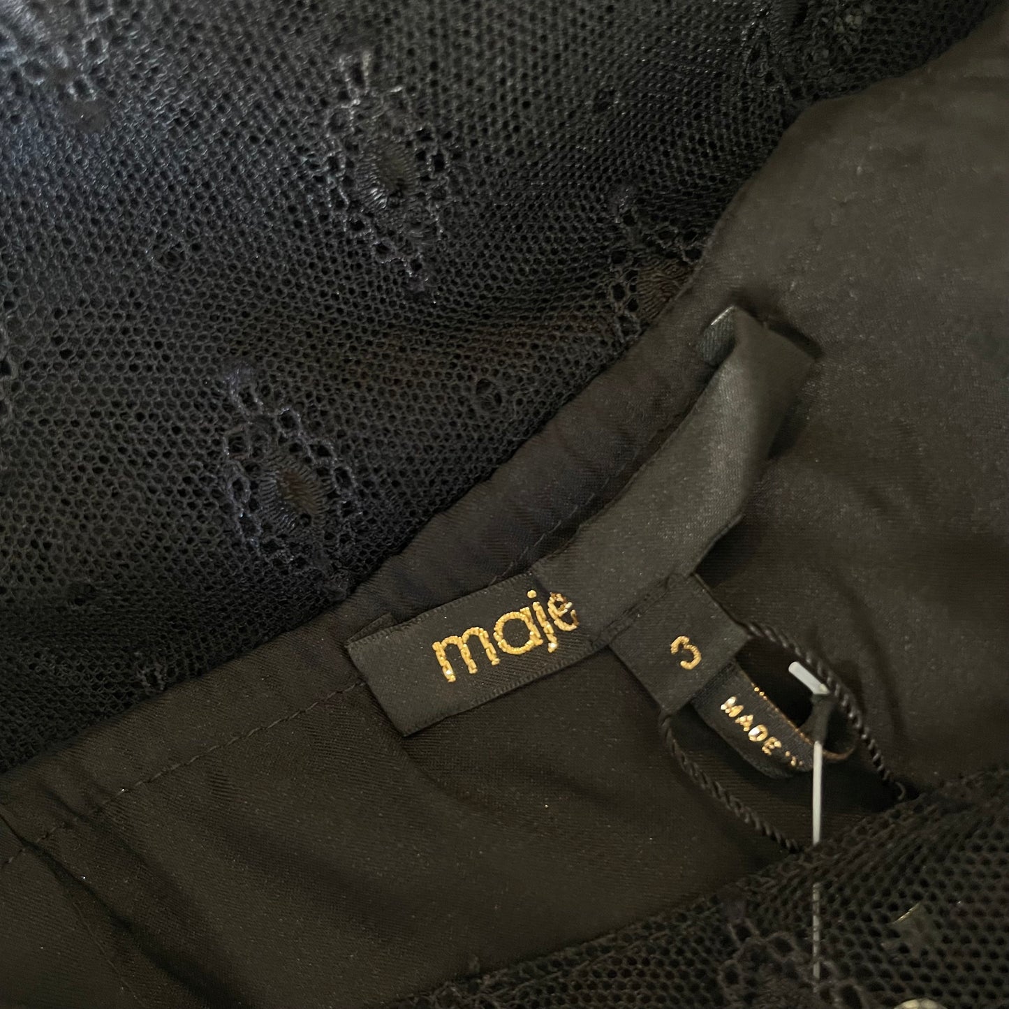 Black Sheer Lace Dress - S