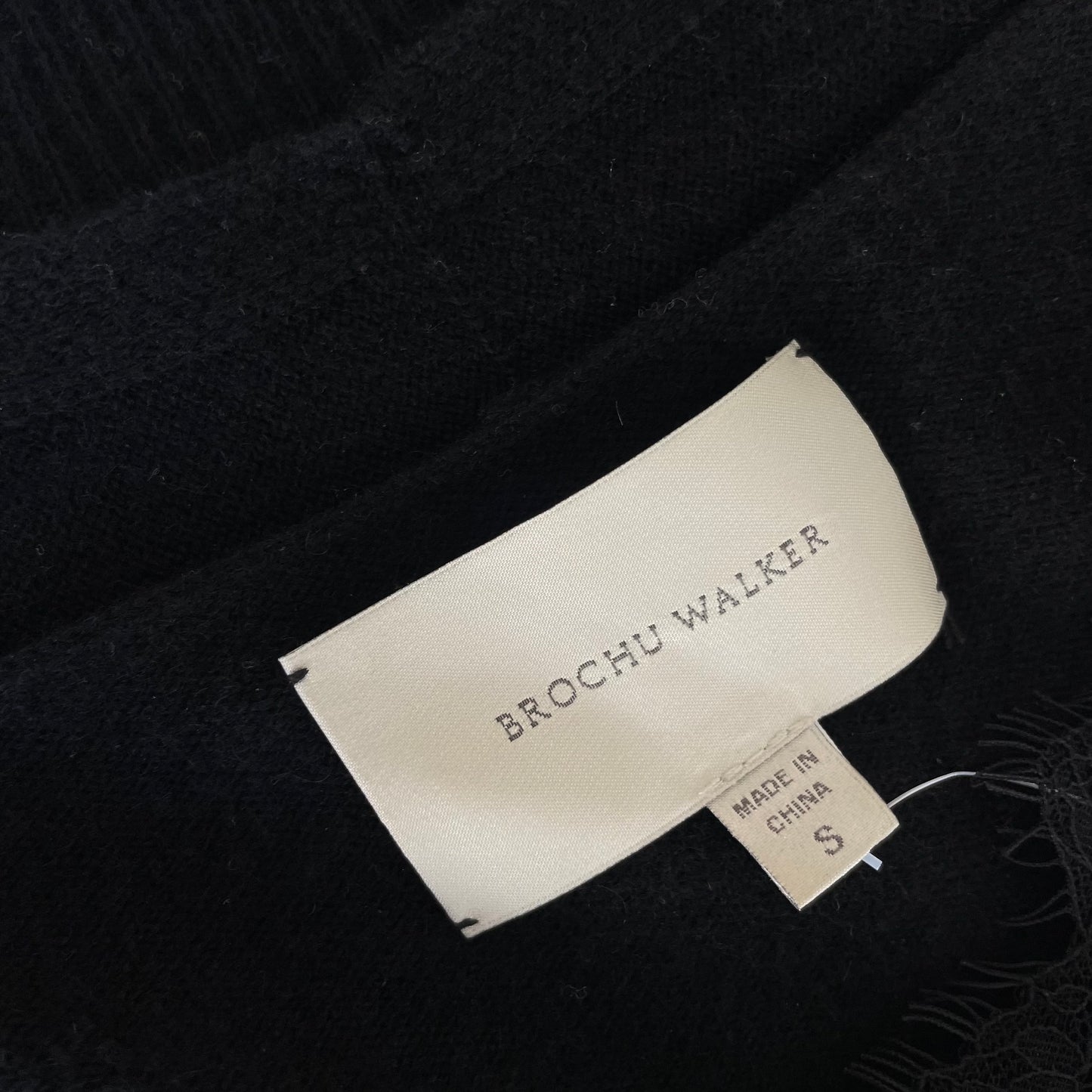 Cashmere and Lace Black Sweater - S