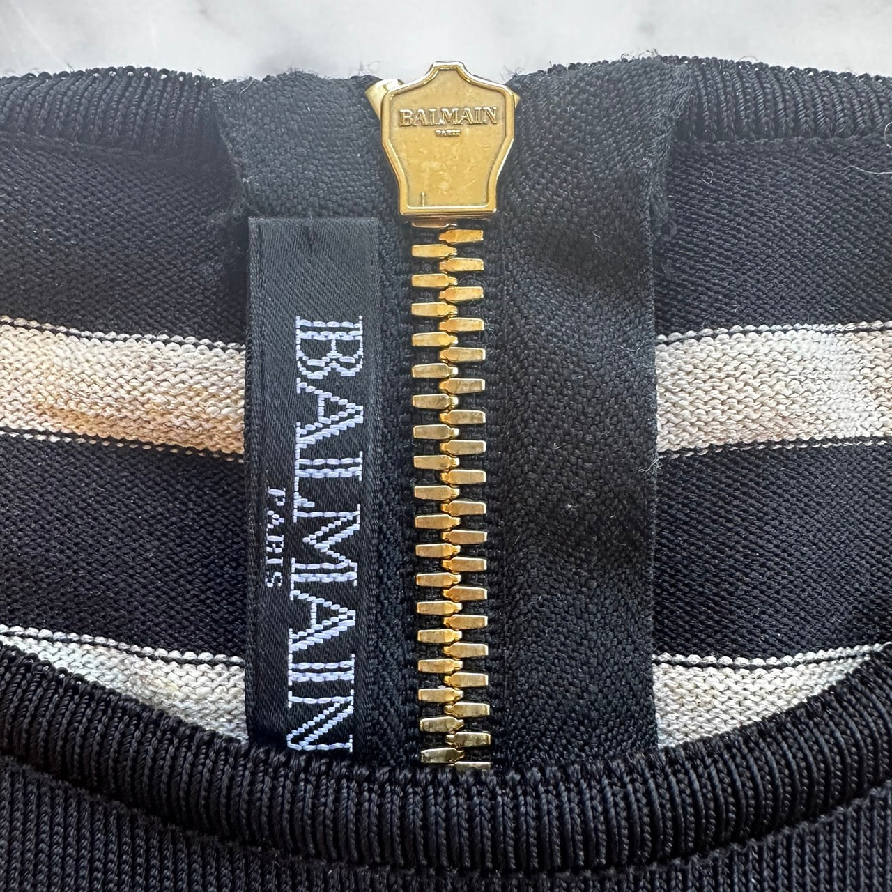 Black & Cream Logo Bodysuit - S