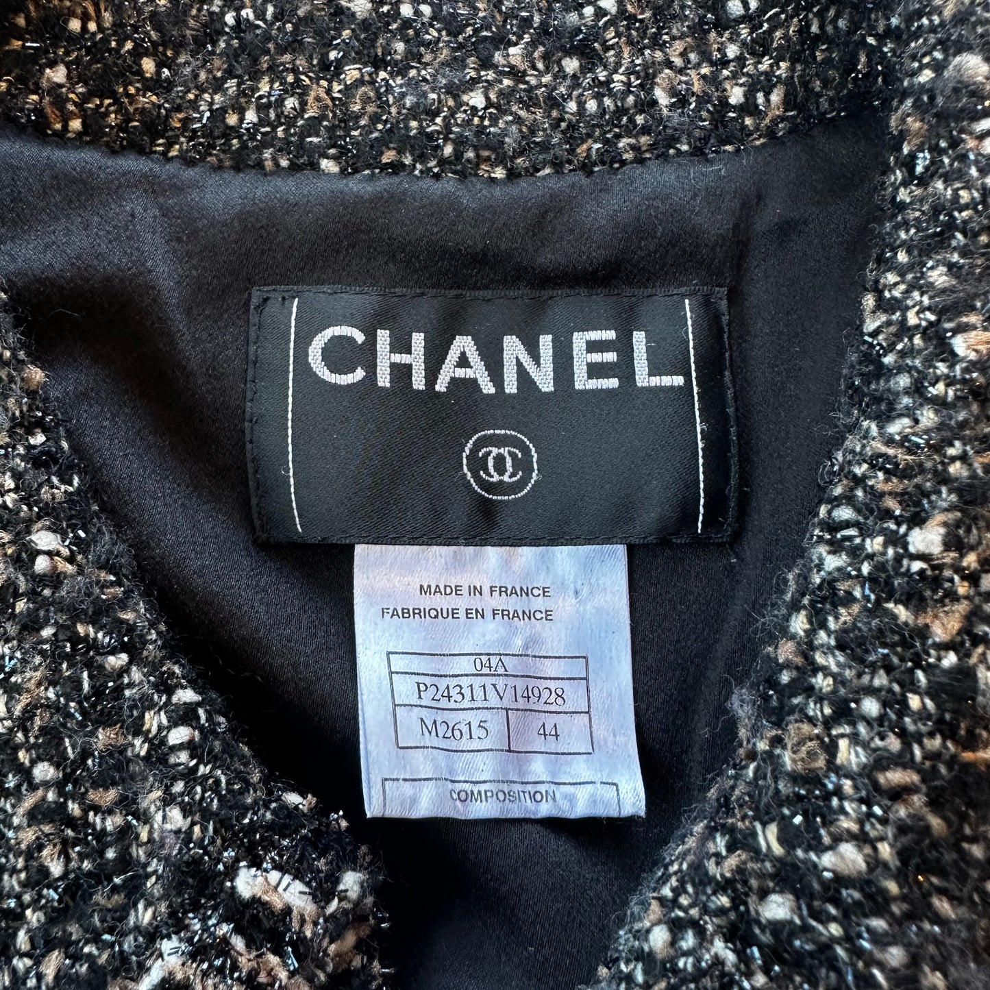 Black & Brown Tweed Jacket - L