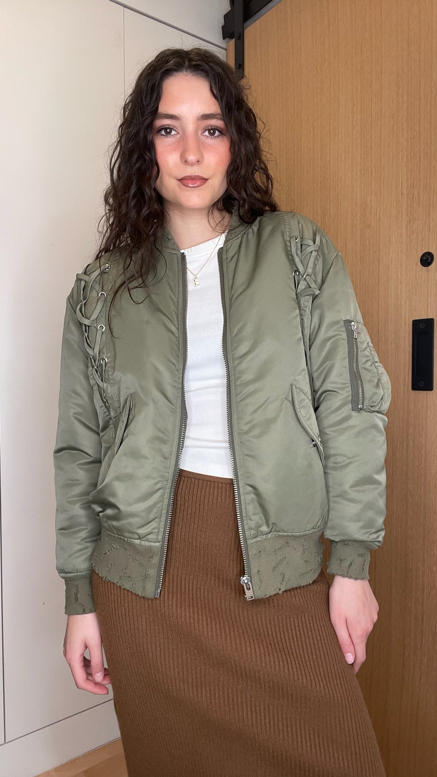 Oversized Kaki Bomber
