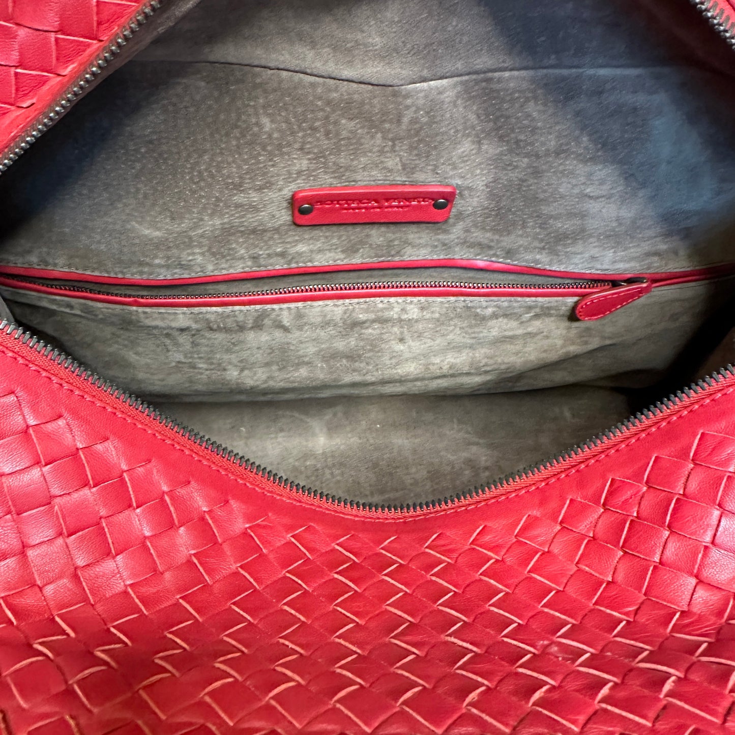 Large Red Intrecciato Tote