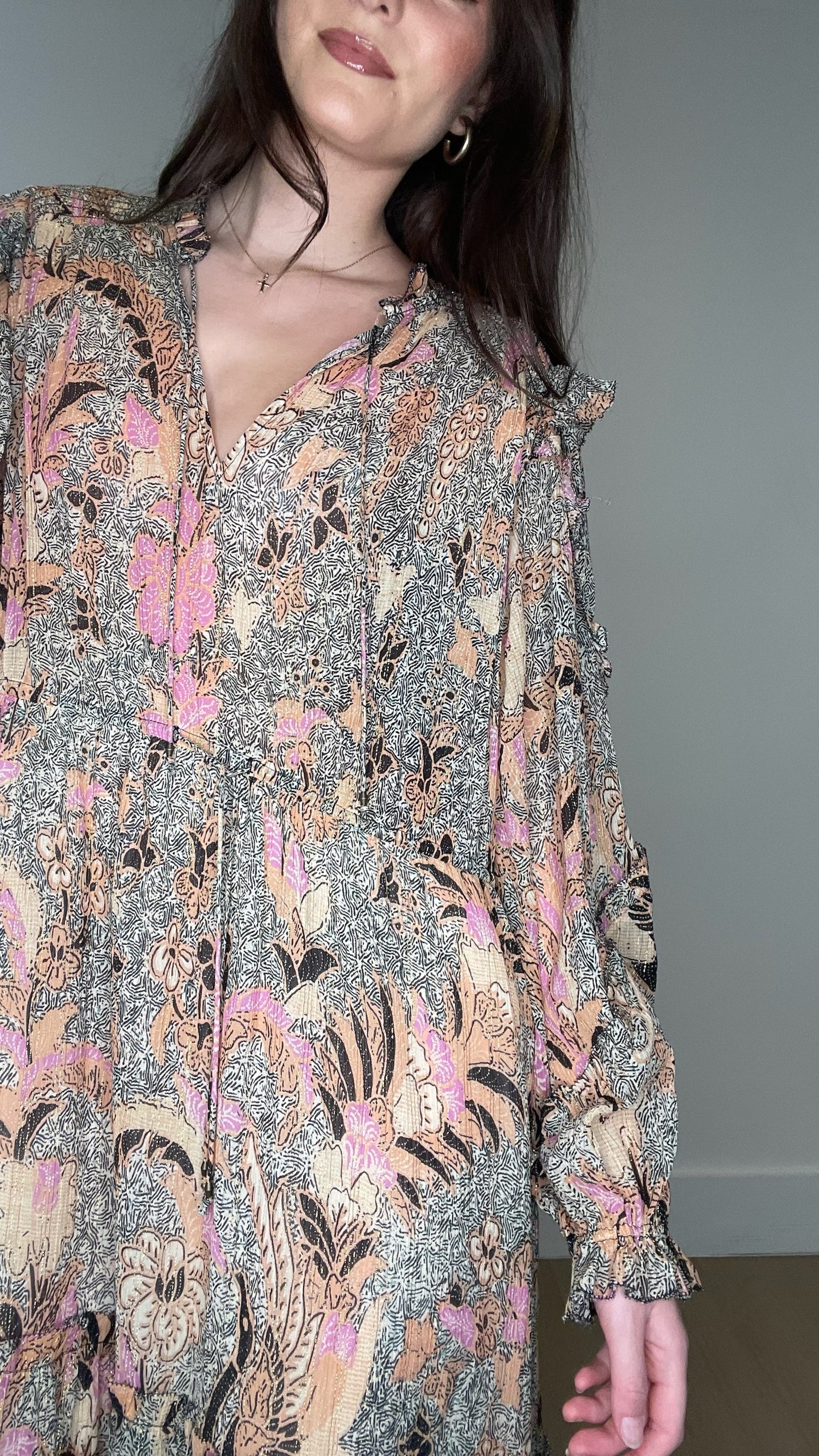 Metallic Pink & Cream Dress - 6