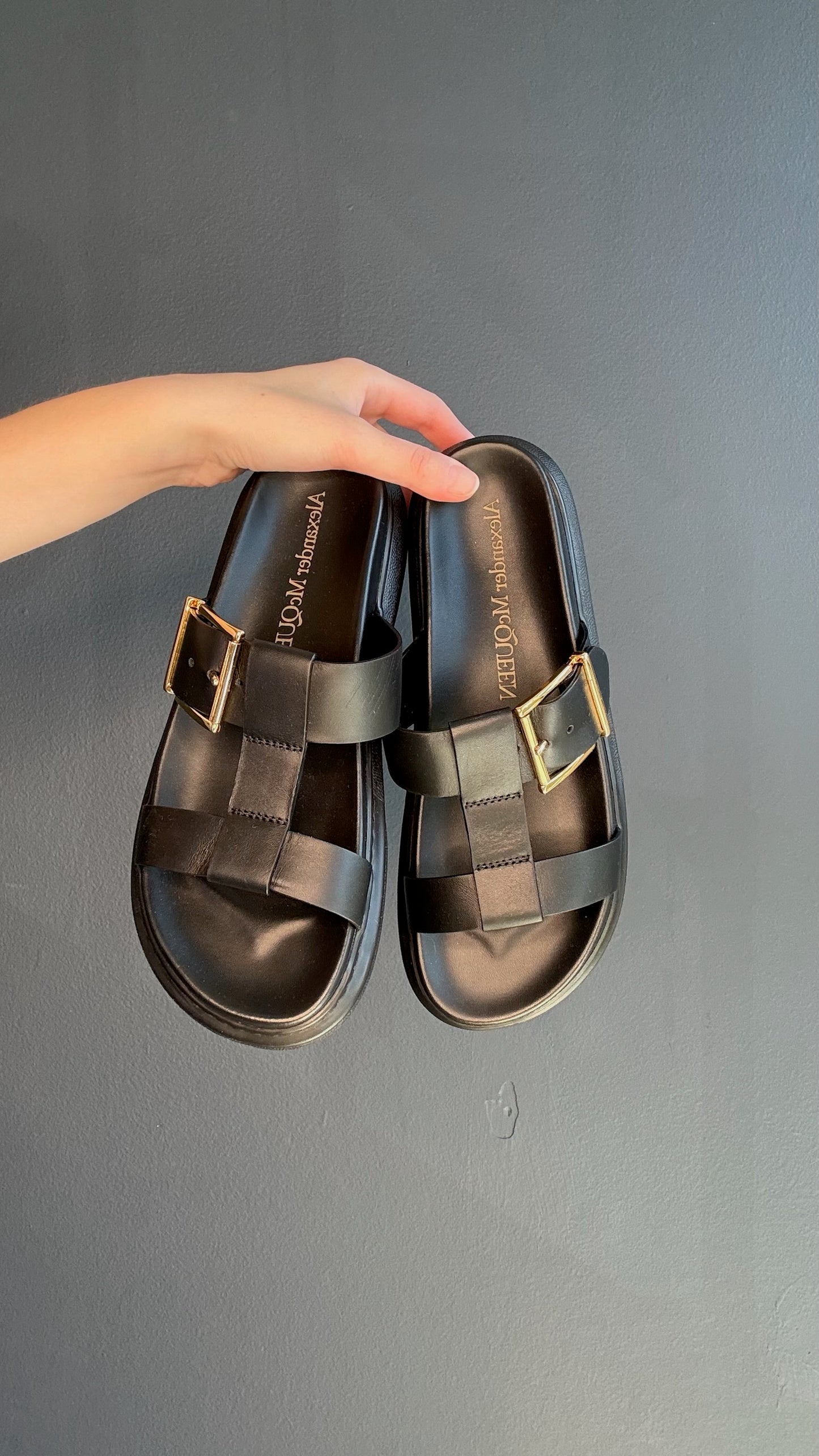 Alexander McQueen Black Sandals - 40.5