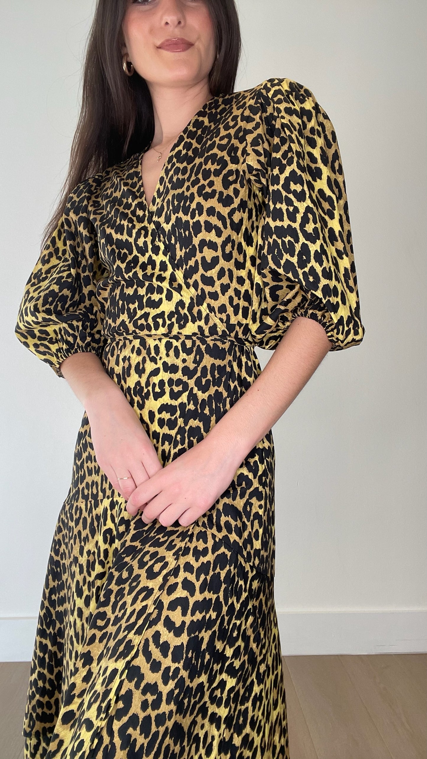 Maxi Cotton Leopard Dress - S