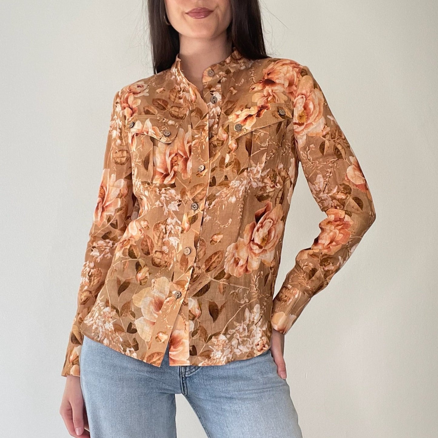 Floral Linen Shirt - S