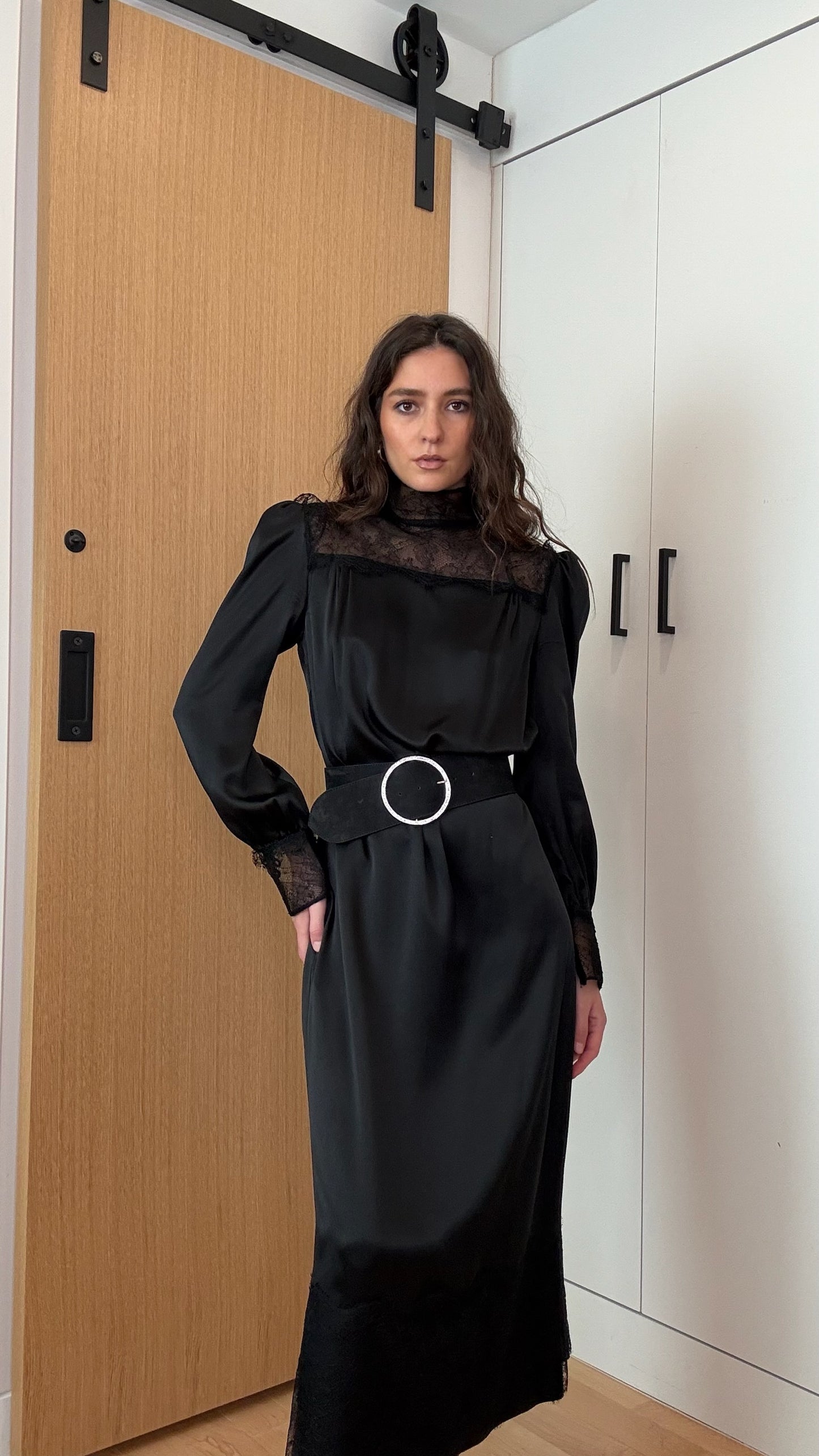 Black Silk & Lace Dress - S/M