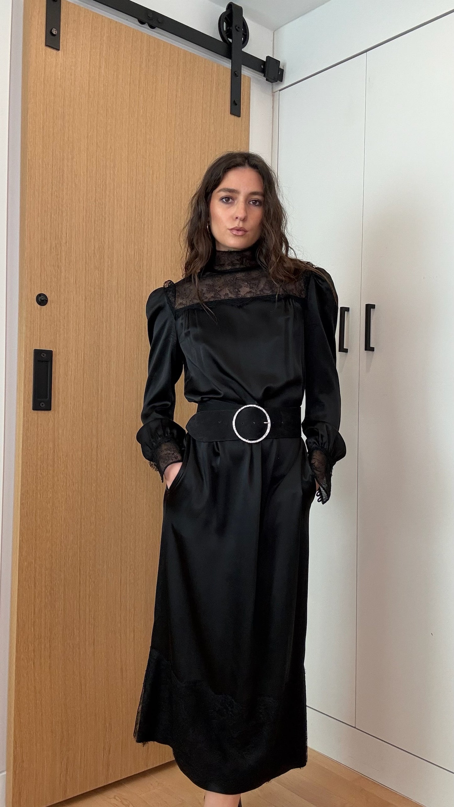 Black Silk & Lace Dress - S/M