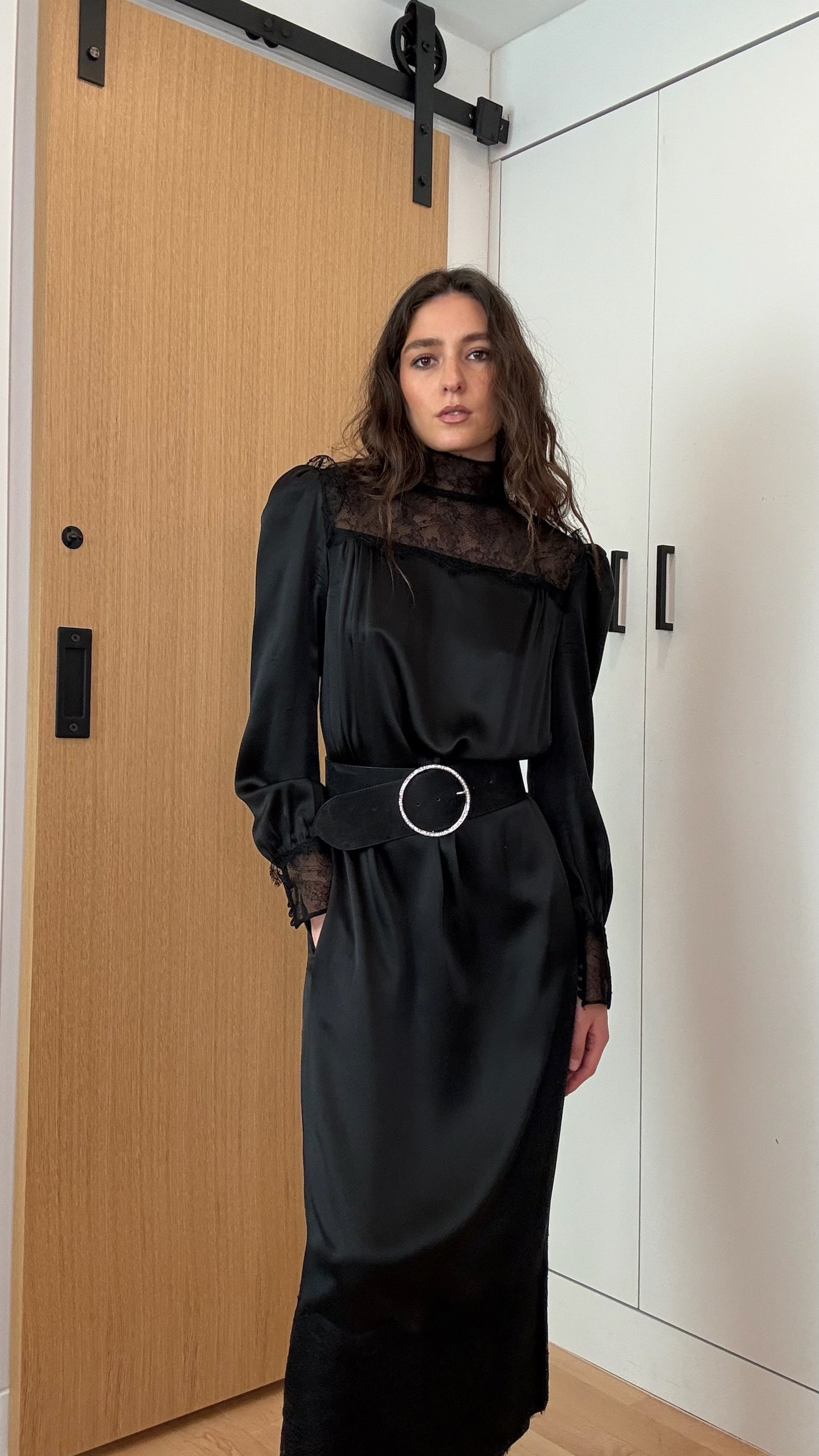 Black Silk & Lace Dress - S/M
