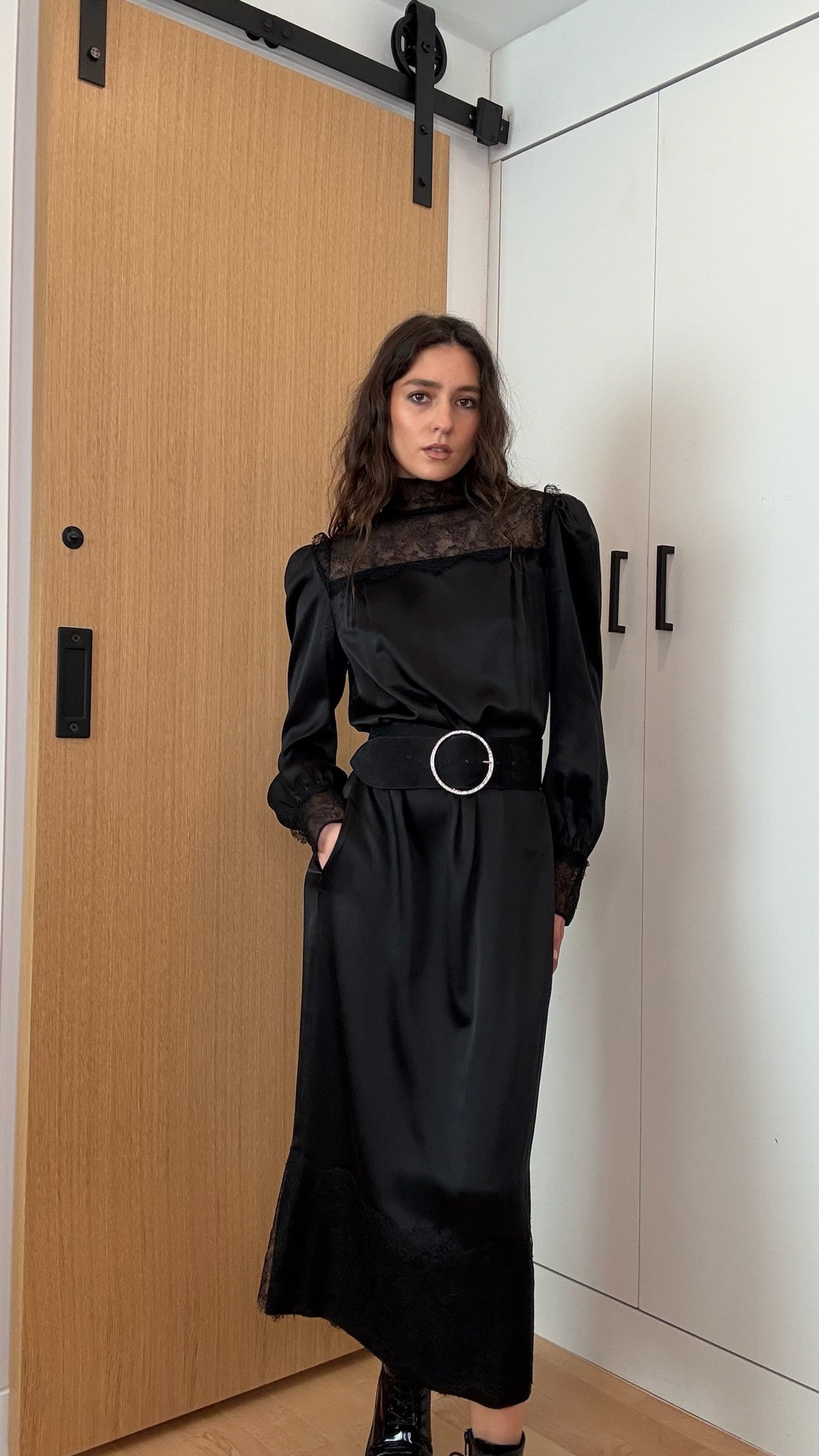 Black Silk & Lace Dress - S/M