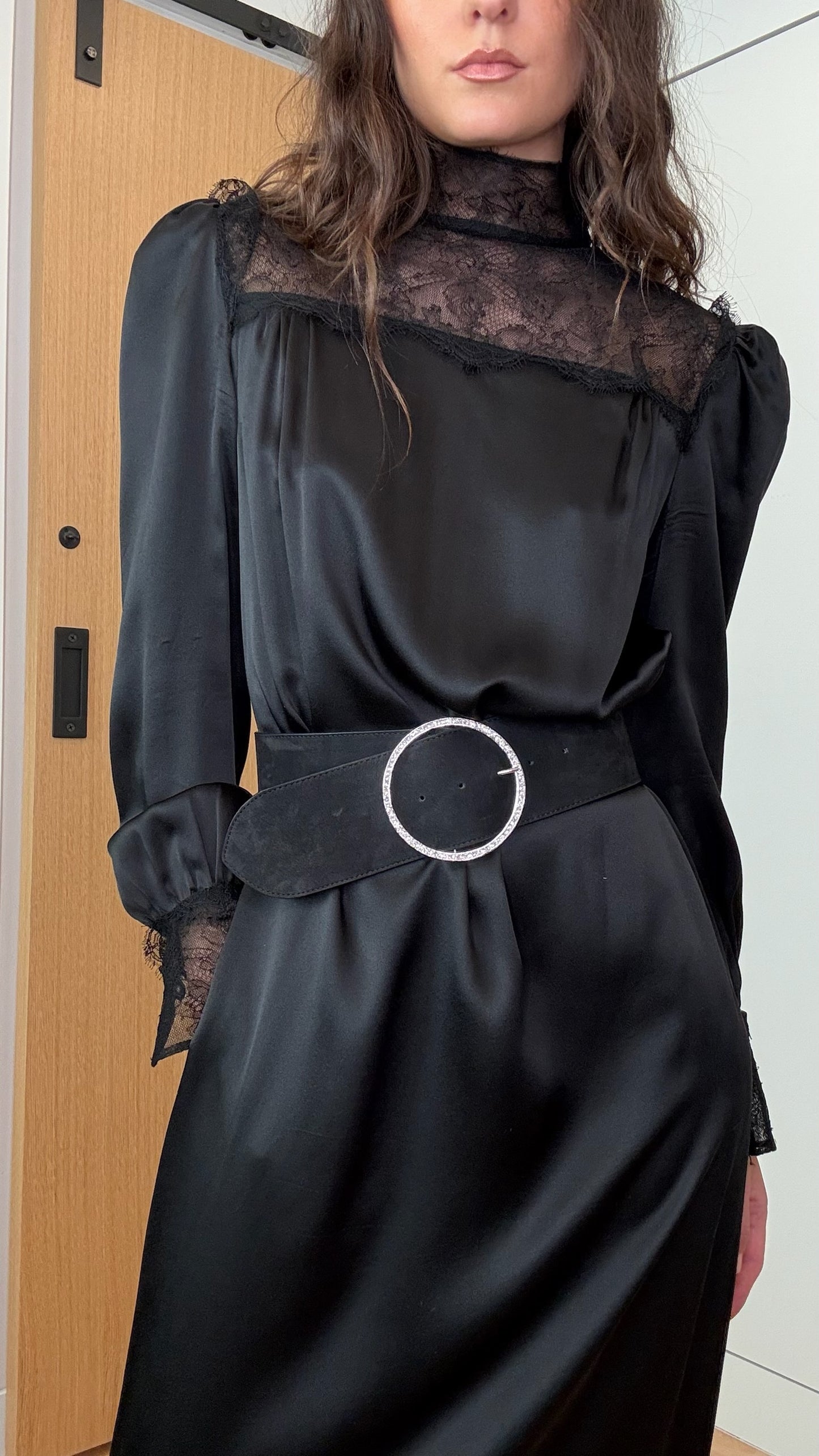 Black Silk & Lace Dress - S/M