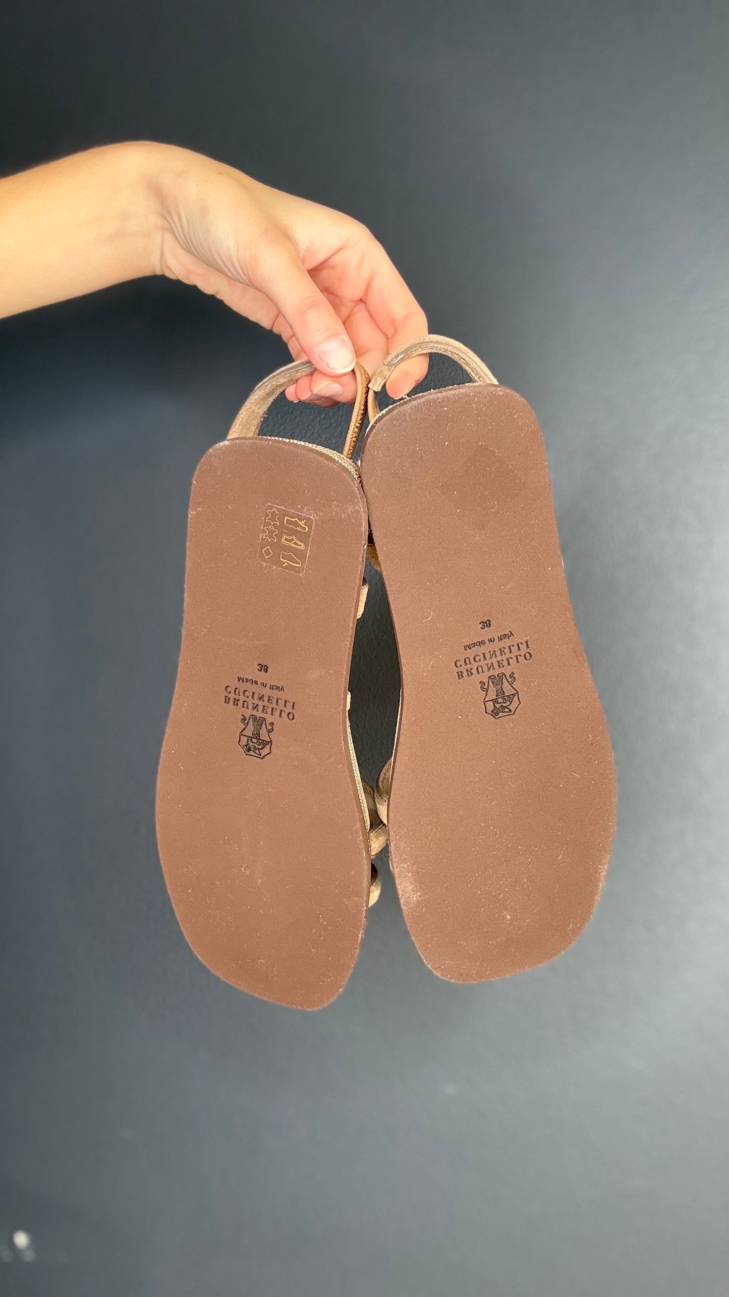 Brunello Cucinelli Suede & Monili Sandals - 38
