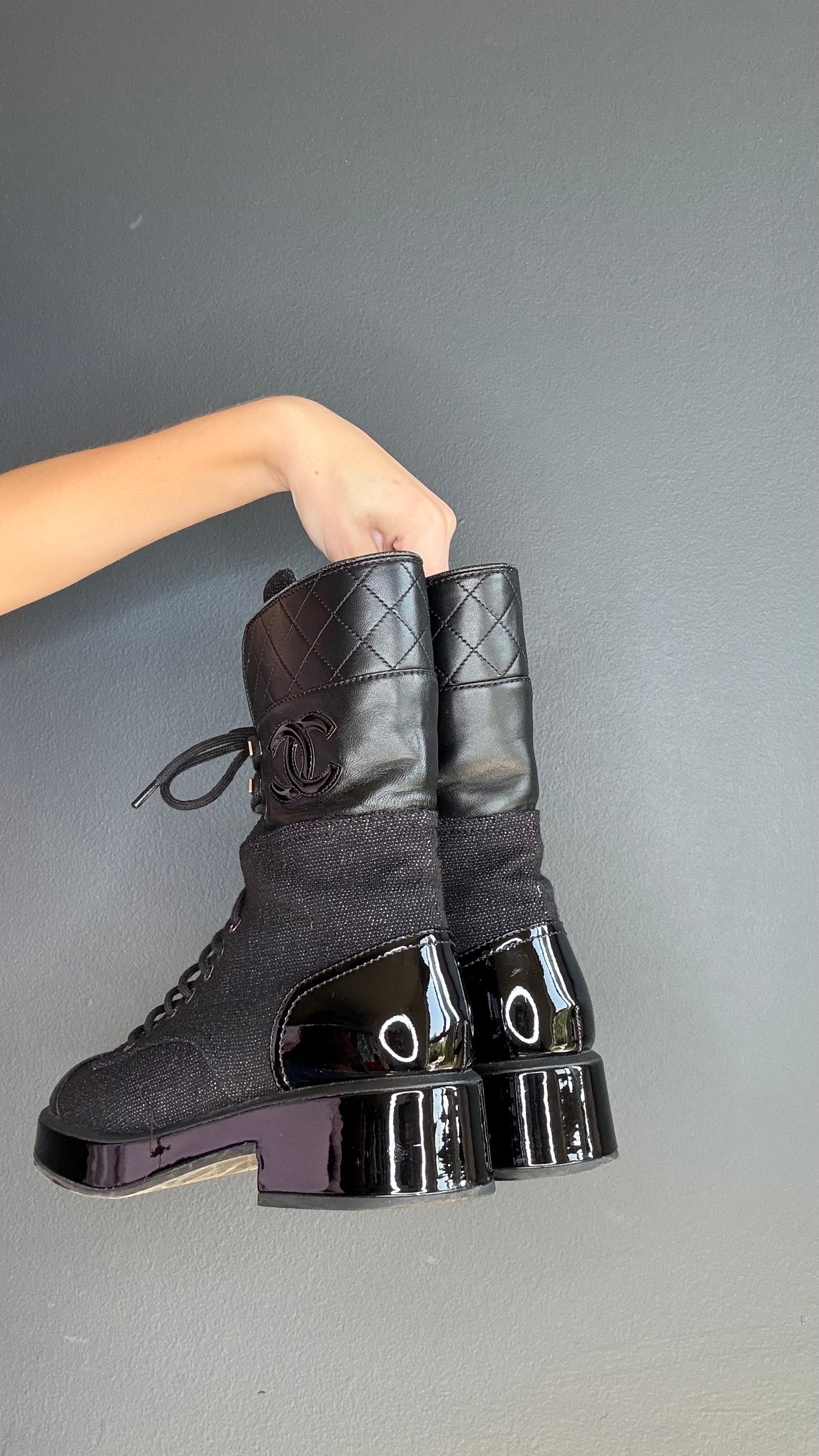 Chanel Black 2022 Combat Boots - 38.5