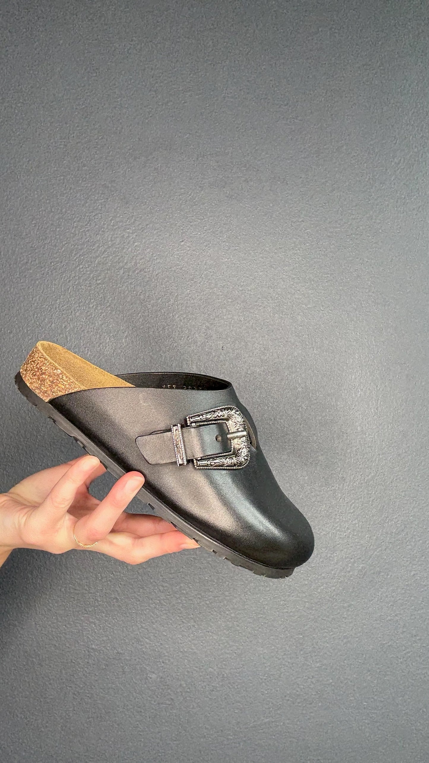 Black Western Mules - 7.5