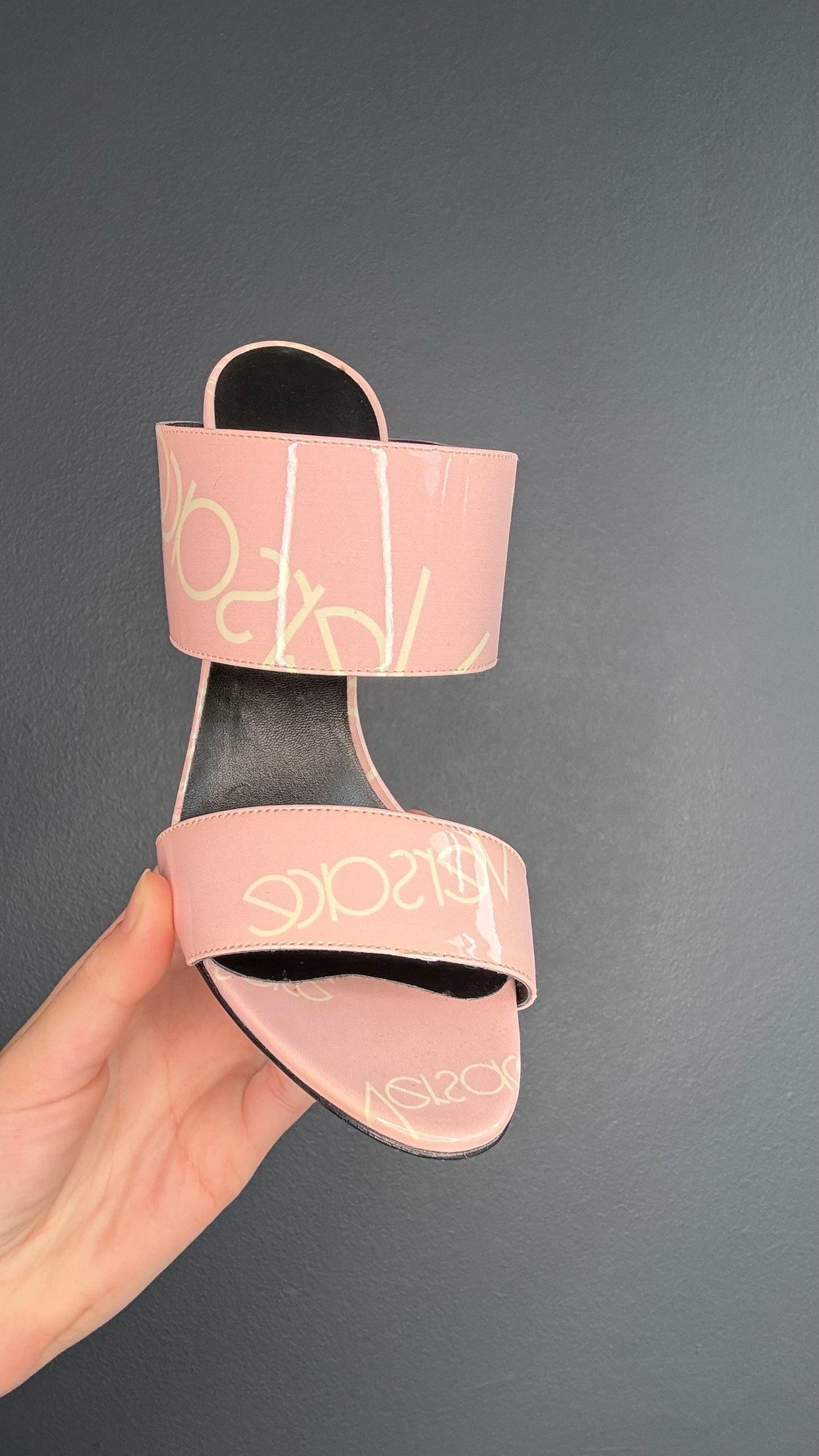 Versace Pink Logo Heels - 10