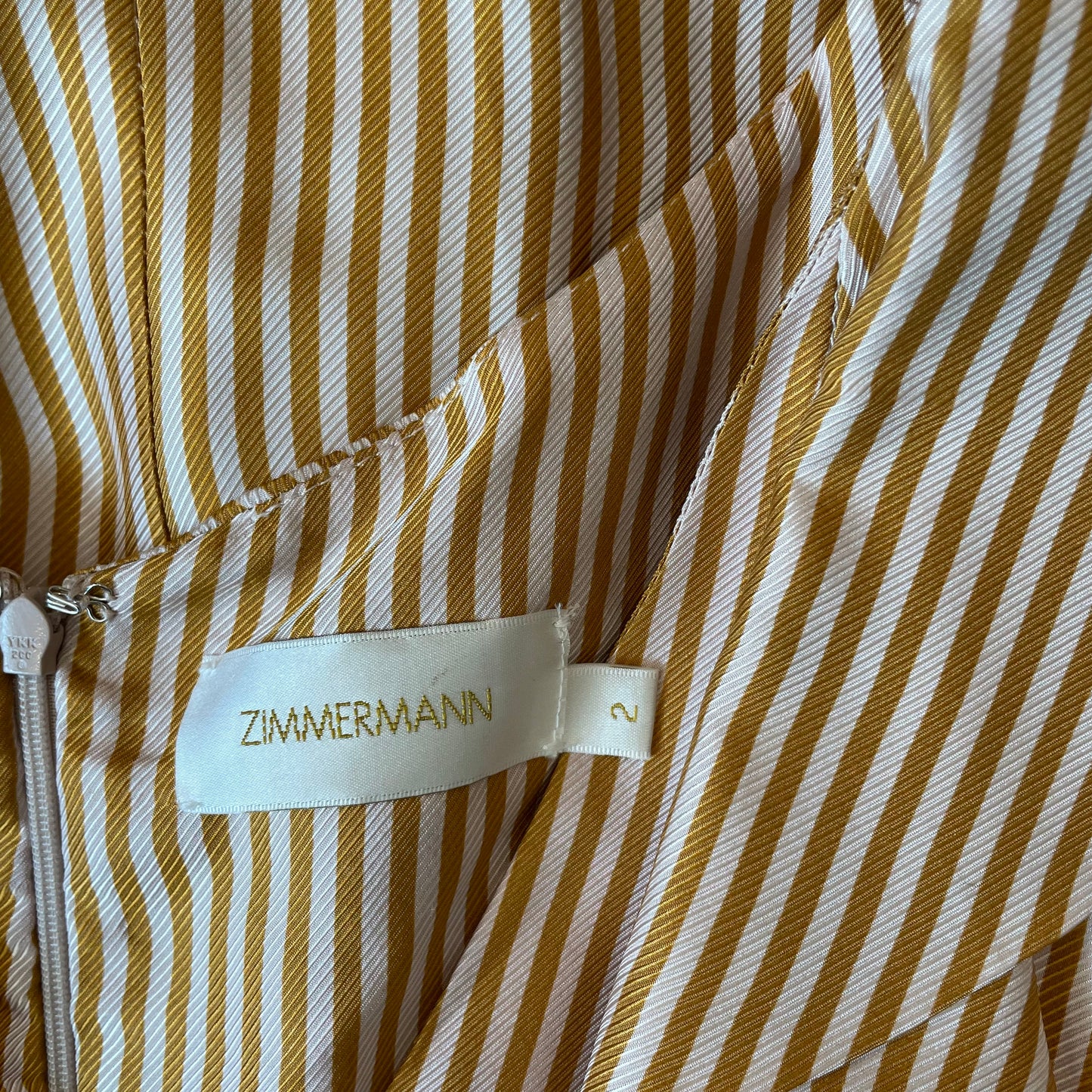 Orange Striped Silk Dress - 2