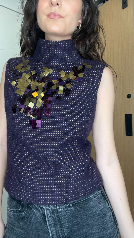 Sequins Purple Top - S