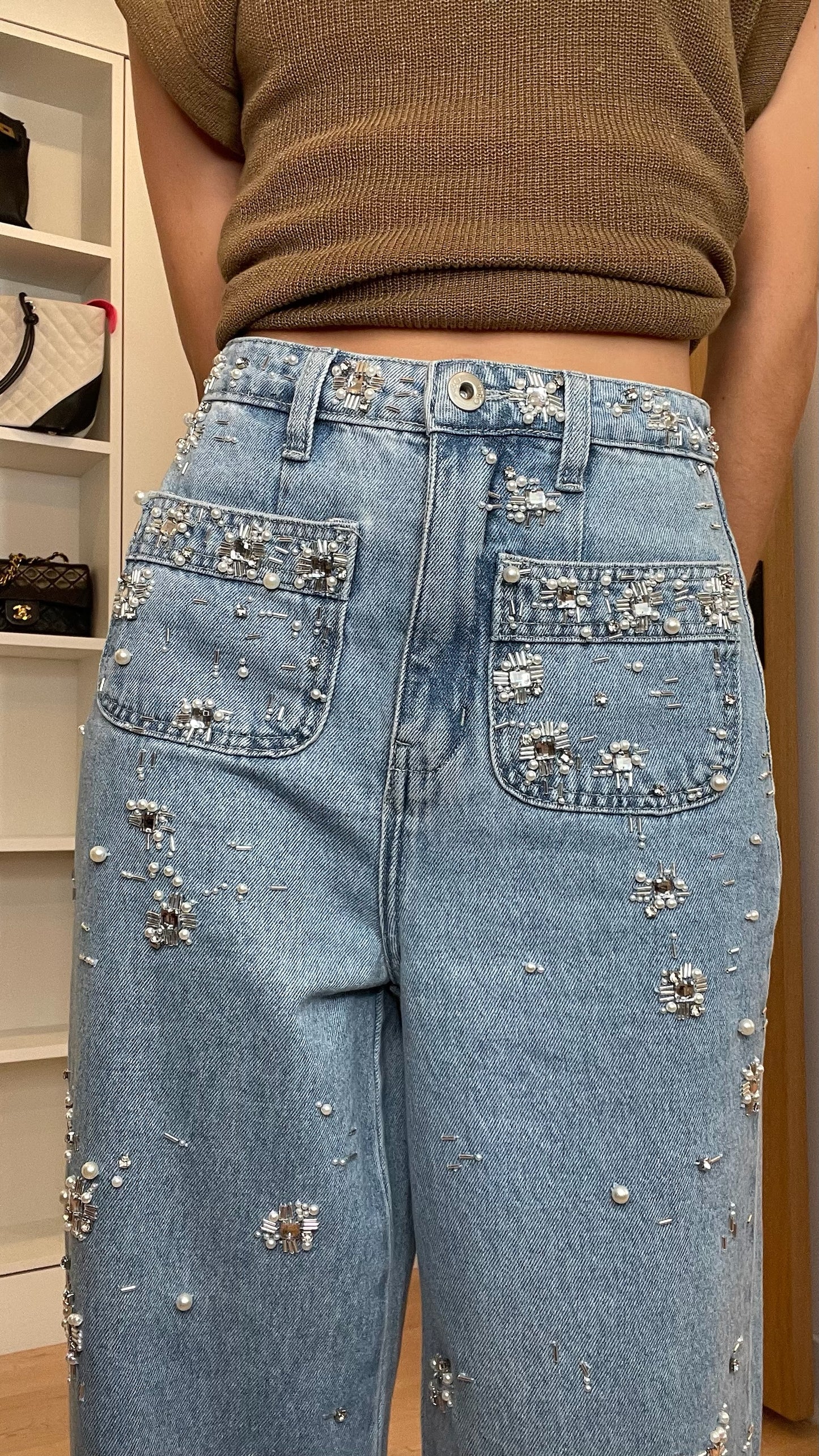Crystal Embellished Jeans - 2