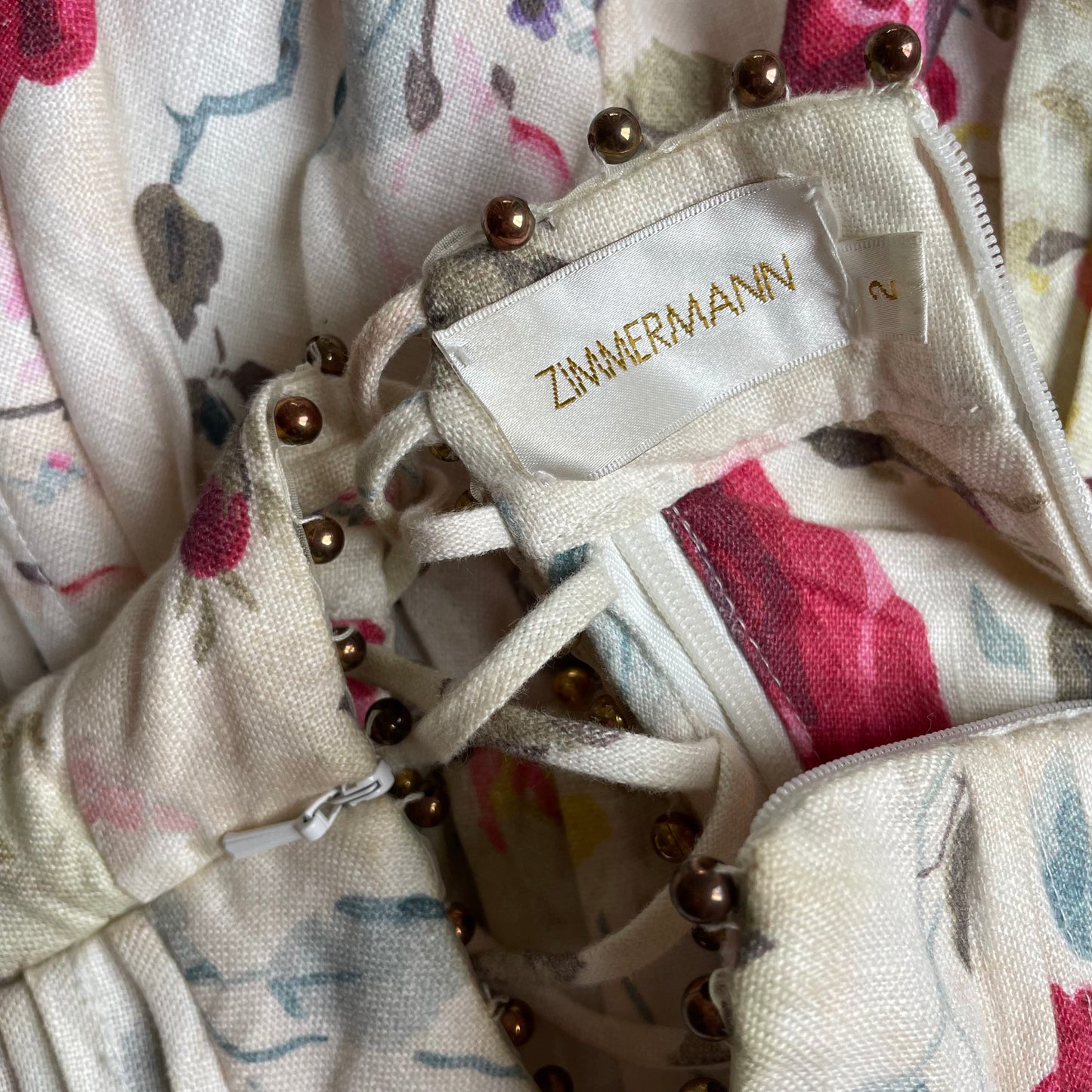 Floral Studded Lined Mini Dress - 2