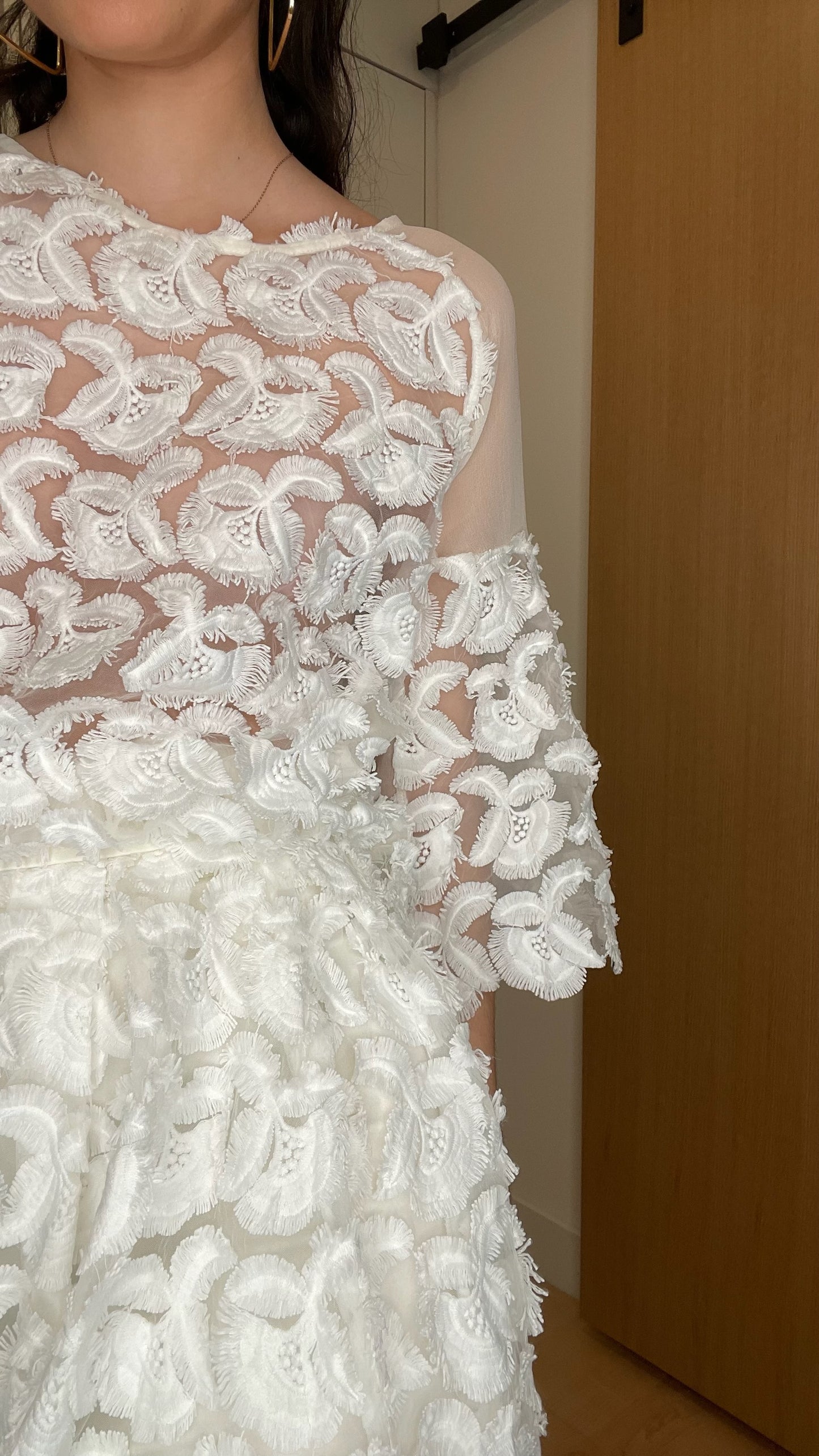 White Lace Skirt Set - S