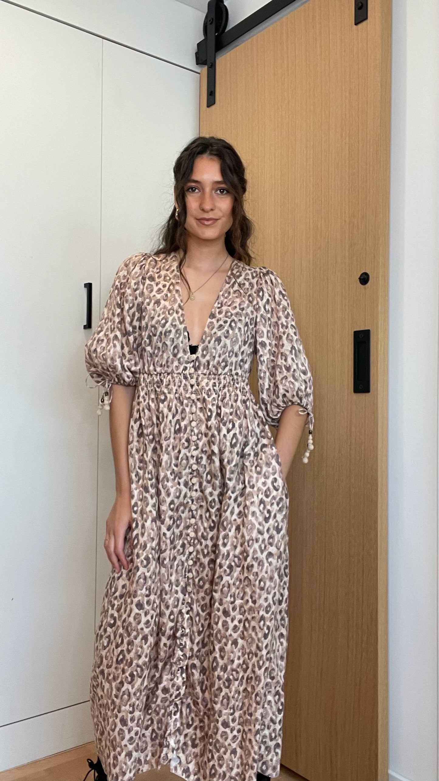 Leopard Linen Dress - S/M