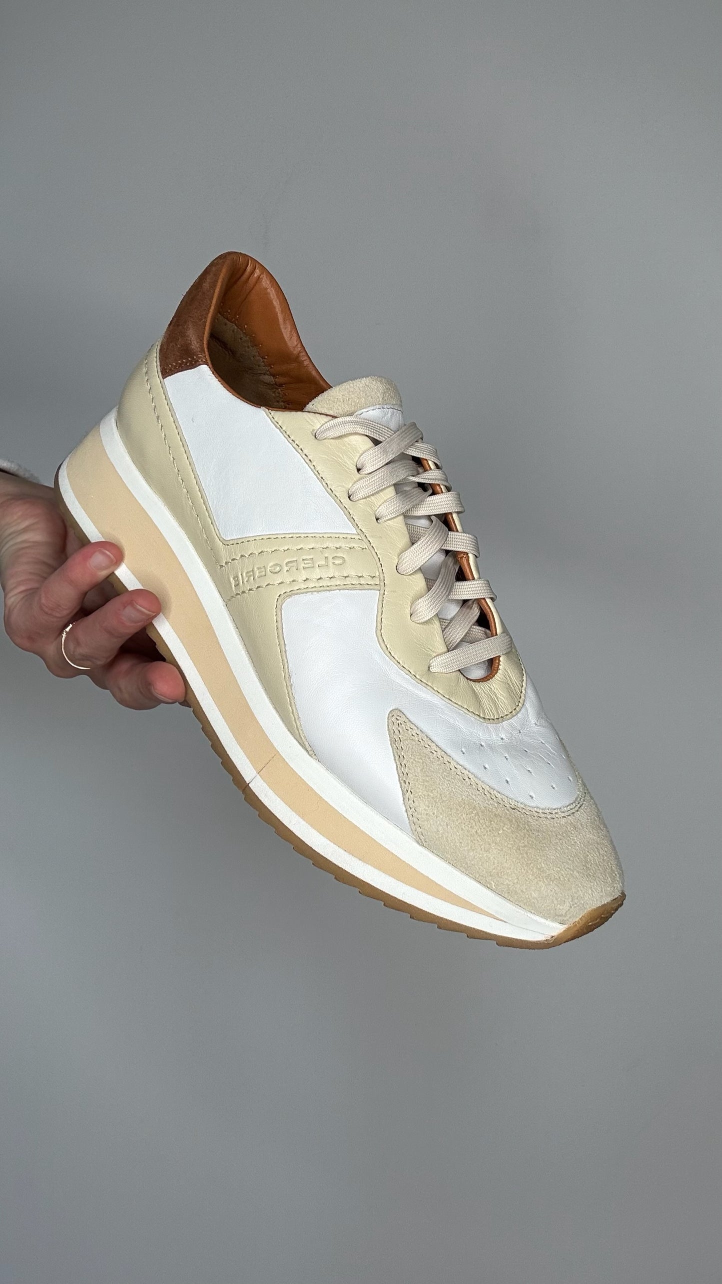 Cream Leather Sneakers - 9.5